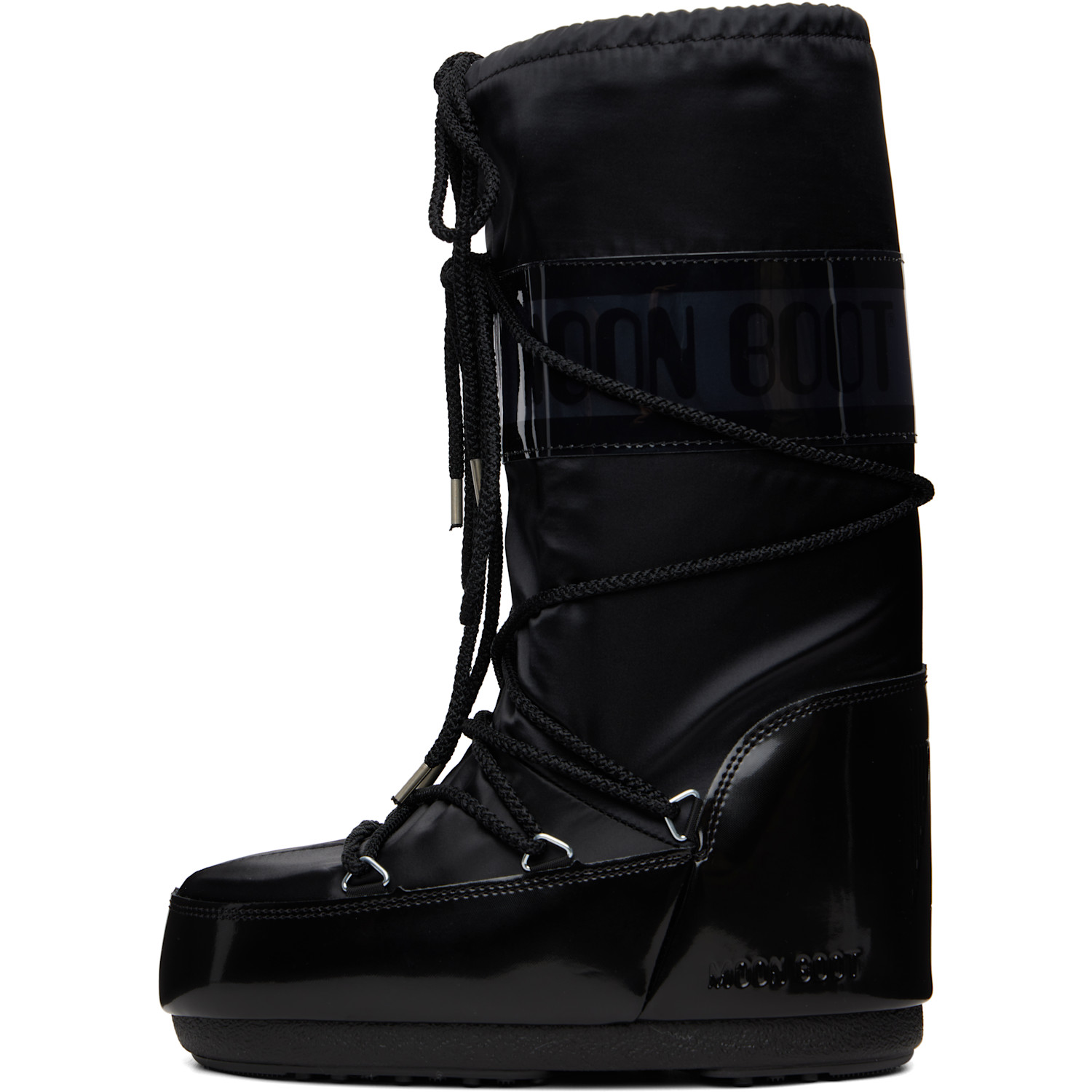  Moon Boot Black Icon Glance Satin Boots 