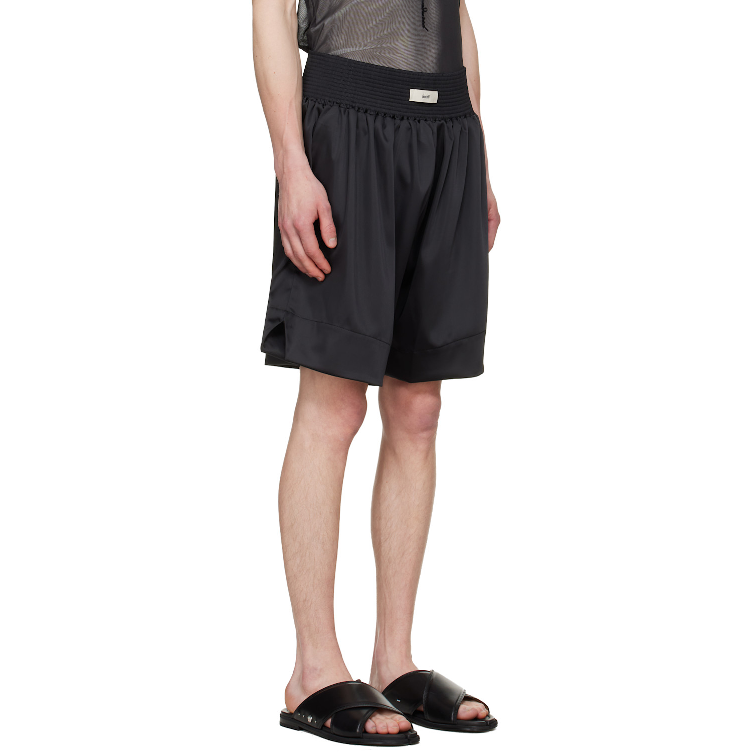  Gmbh Black Nusret Satin Boxing Shorts 