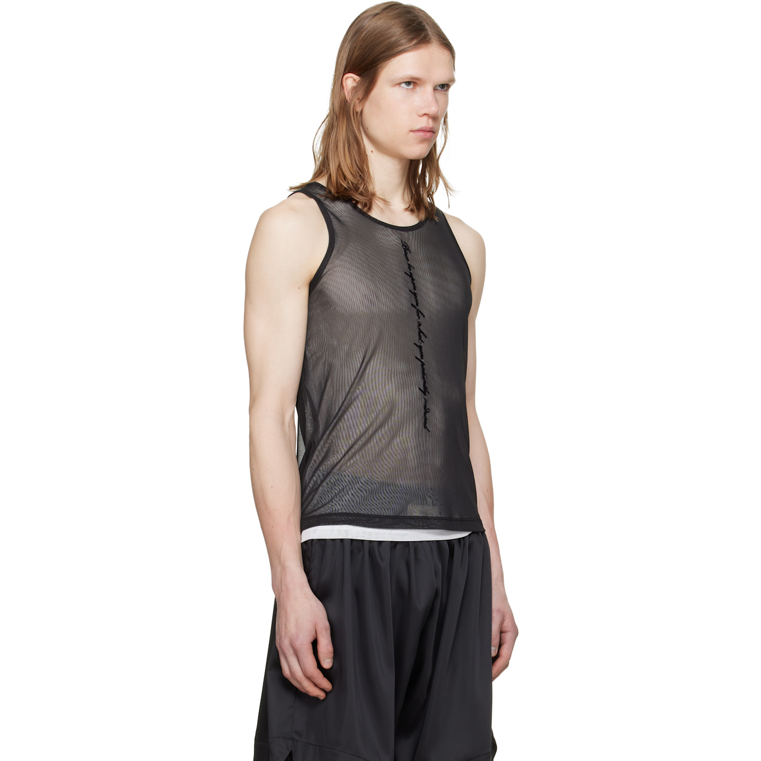  Gmbh Black Mesh Tank Top 