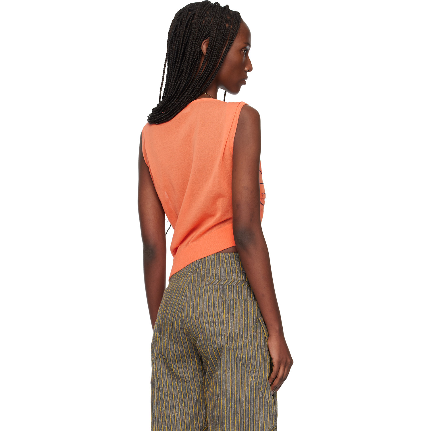  Kiko Kostadinov Orange Kreiner Knit Tank Top 