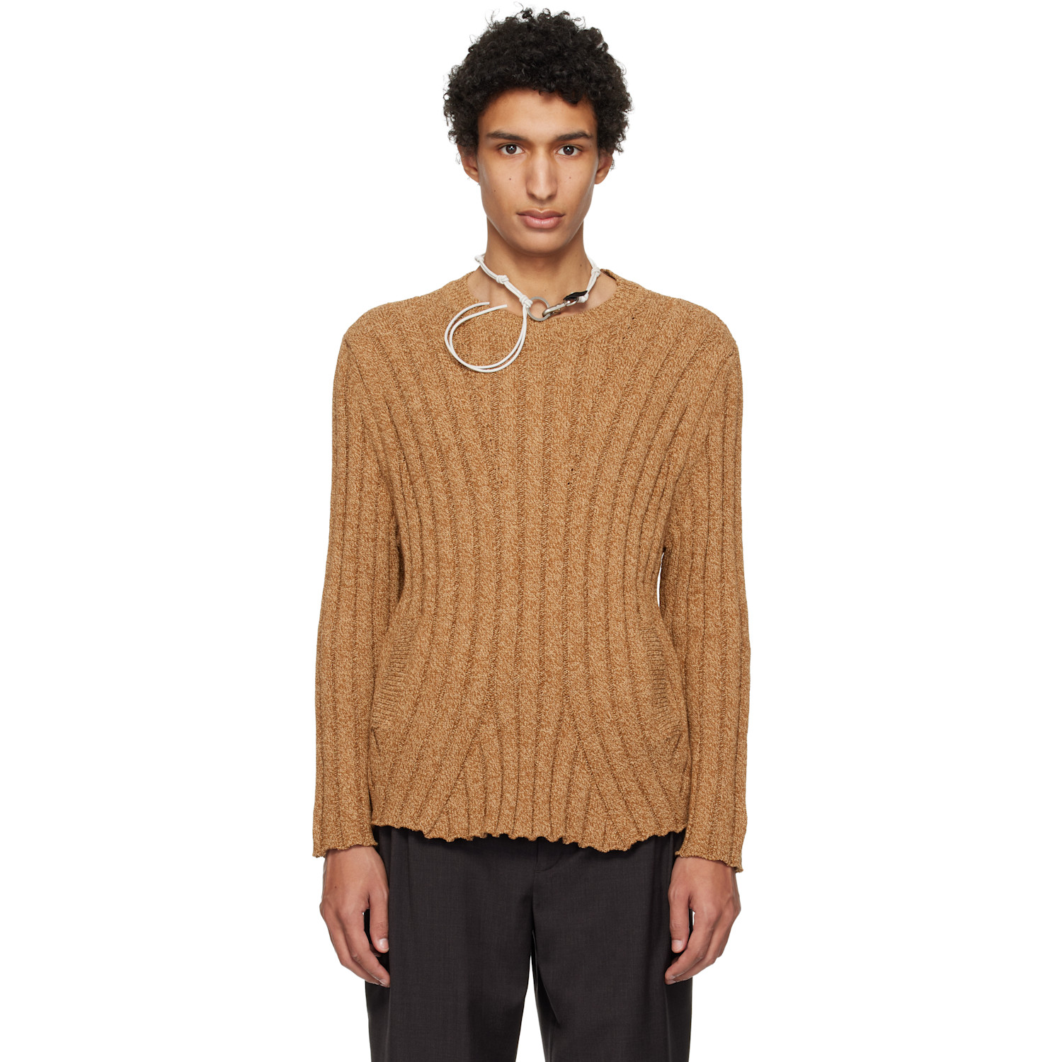 KIKO KOSTADINOV Zlatyu Asymmetric Mixed Media Long Sleeve Top in 