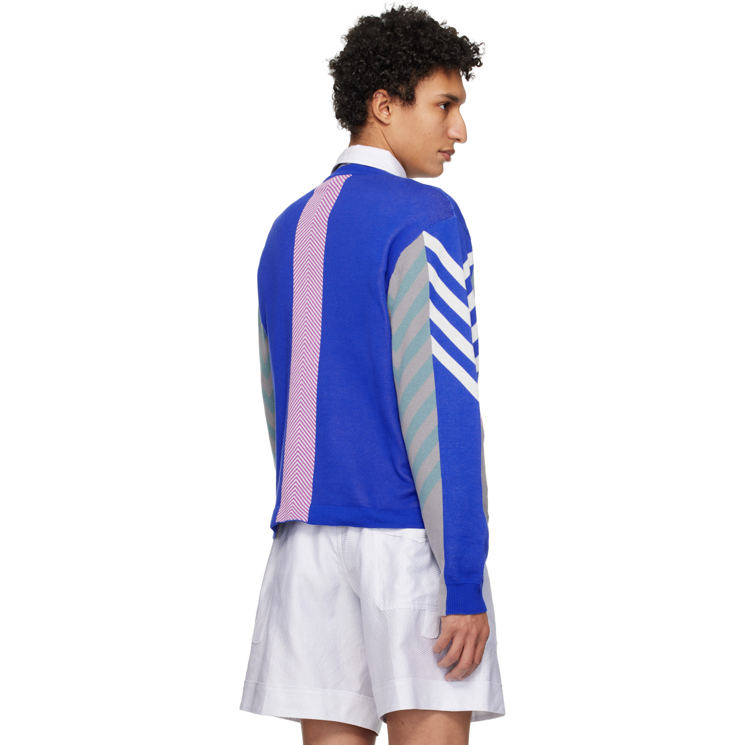  Kiko Kostadinov Gray & Blue Gizi Panelled Sweater 