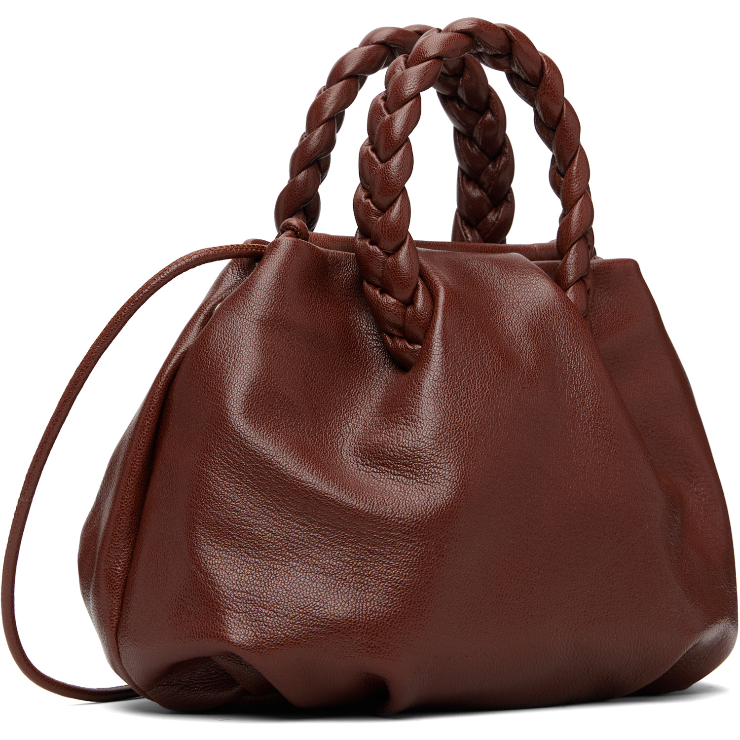  Hereu Brown Bombon M Supple Shiny Bag 