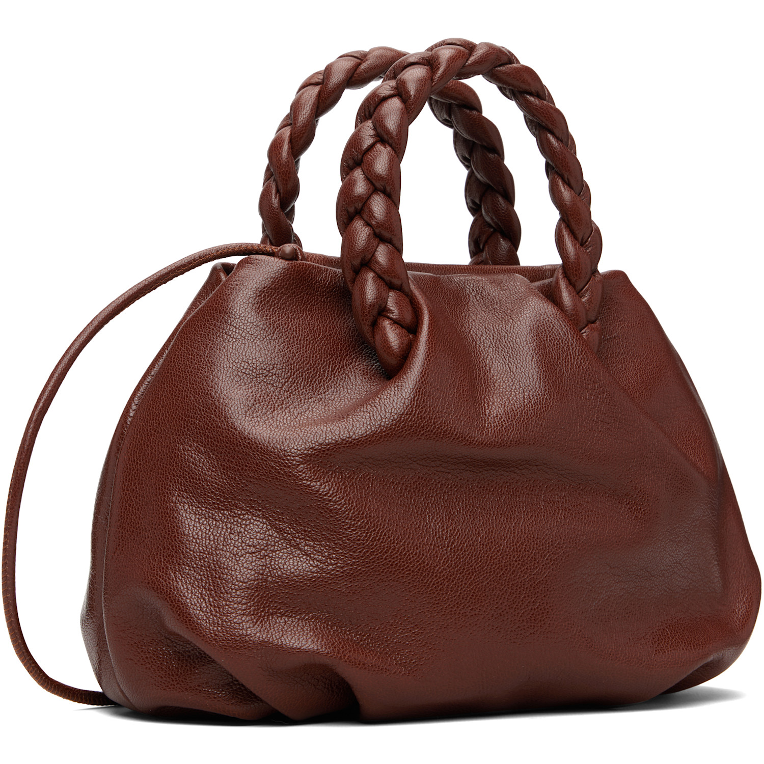  Hereu Brown Bombon M Supple Shiny Bag 
