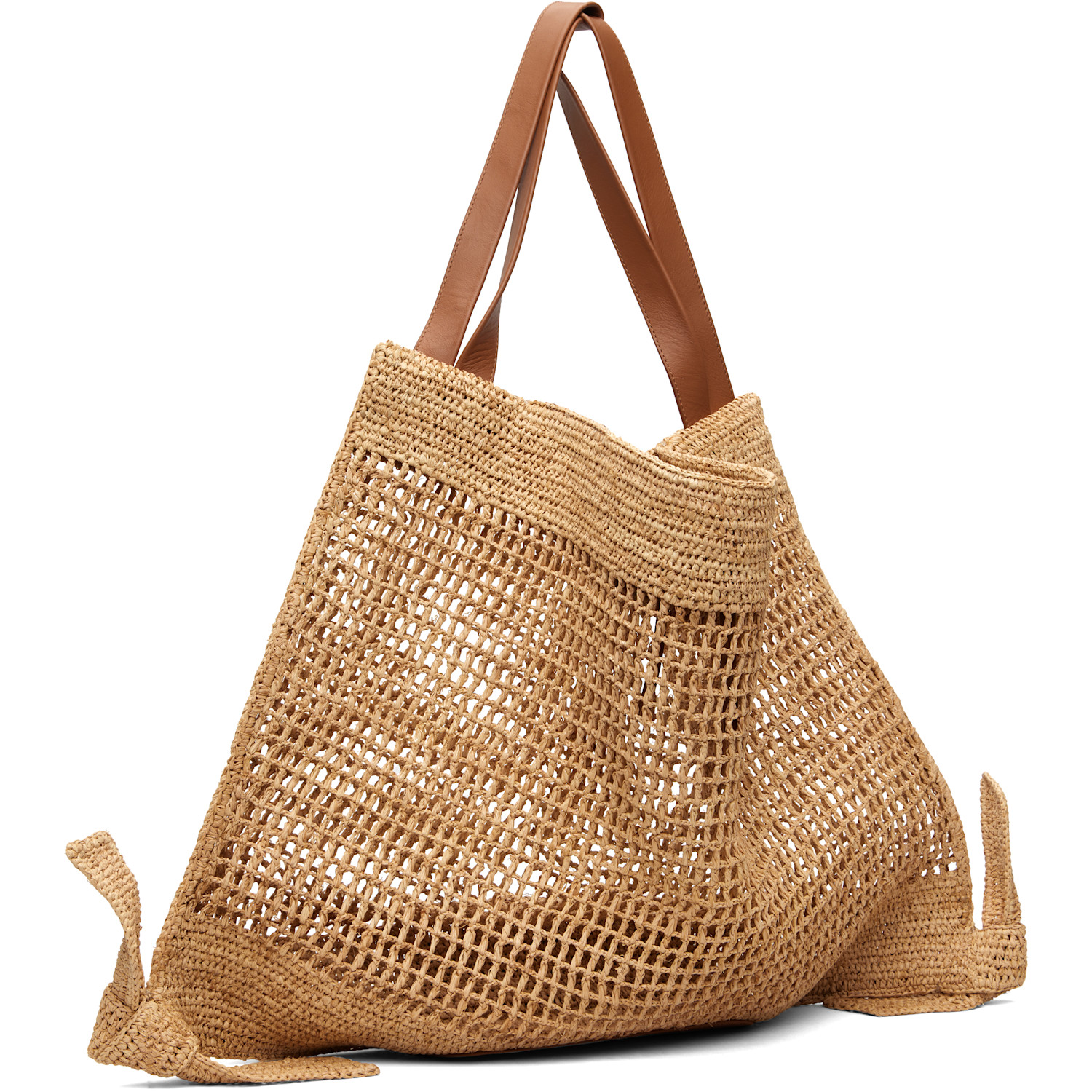  Hereu Beige Cador Raffia Mesh Tote 