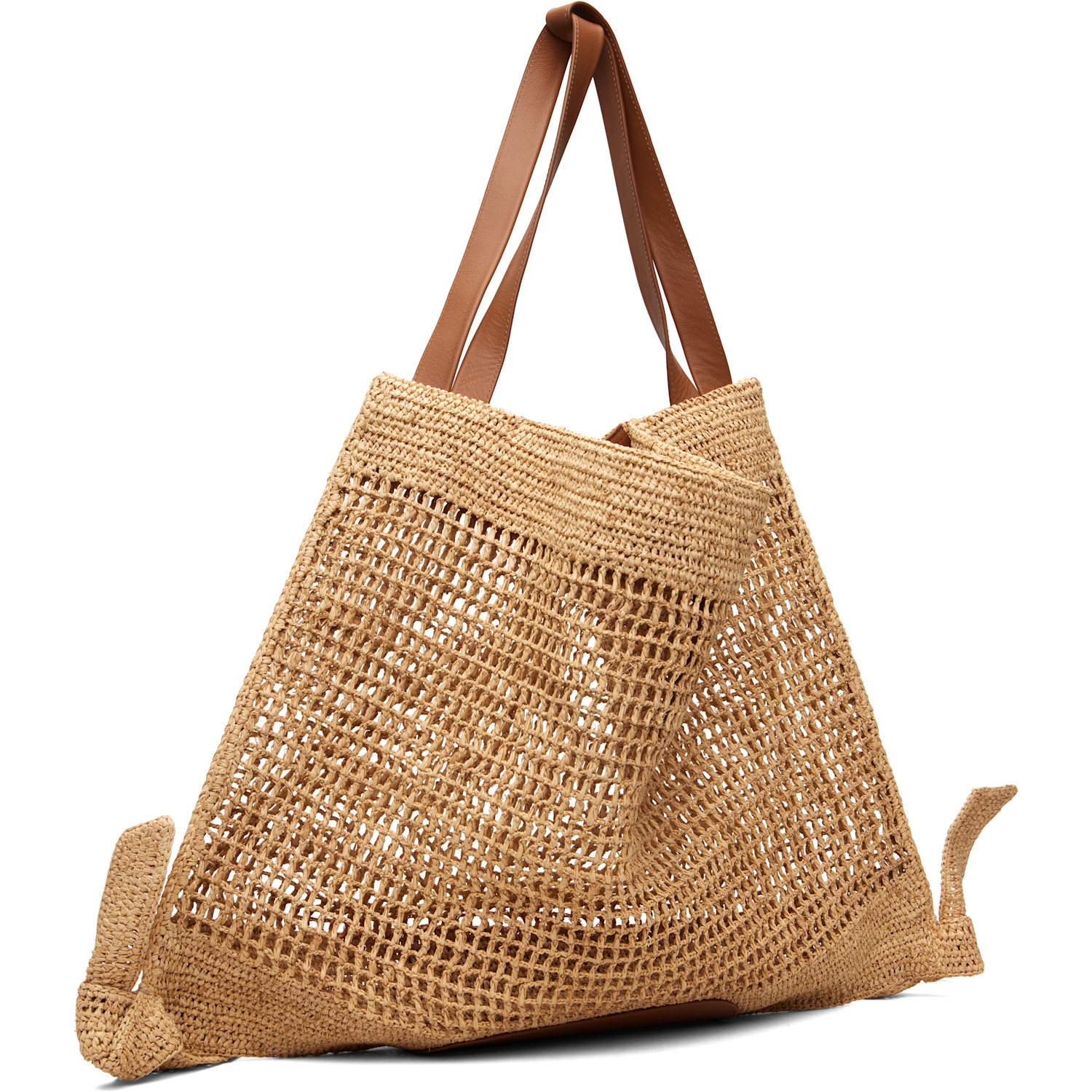  Hereu Beige Cador Raffia Mesh Tote 