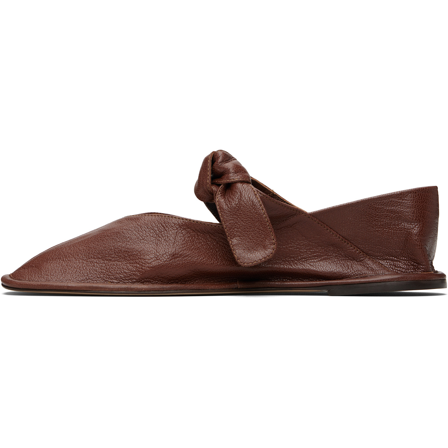  Hereu Brown Llasada Supple Shiny Ballerina Flats 