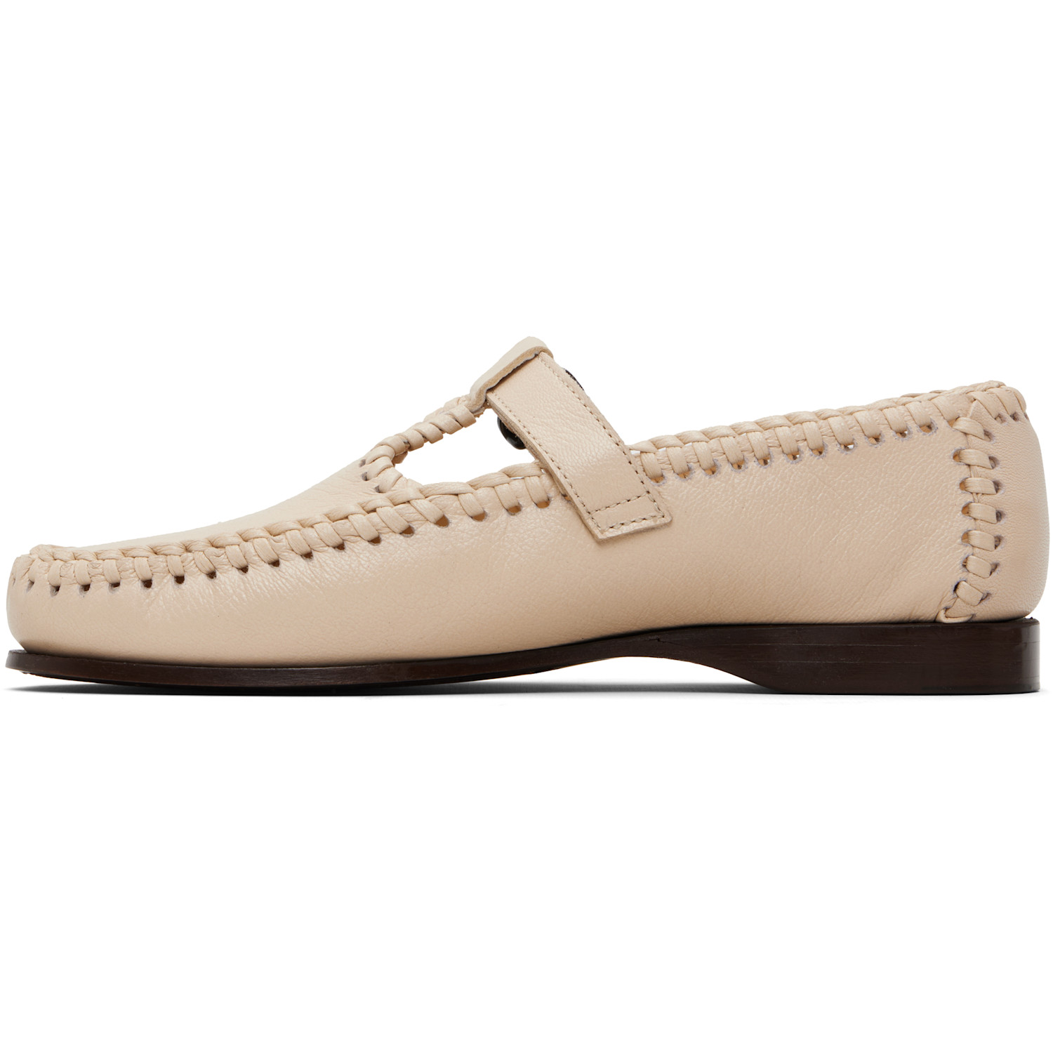  Hereu Off-white Alcover Supple Shiny Loafers 