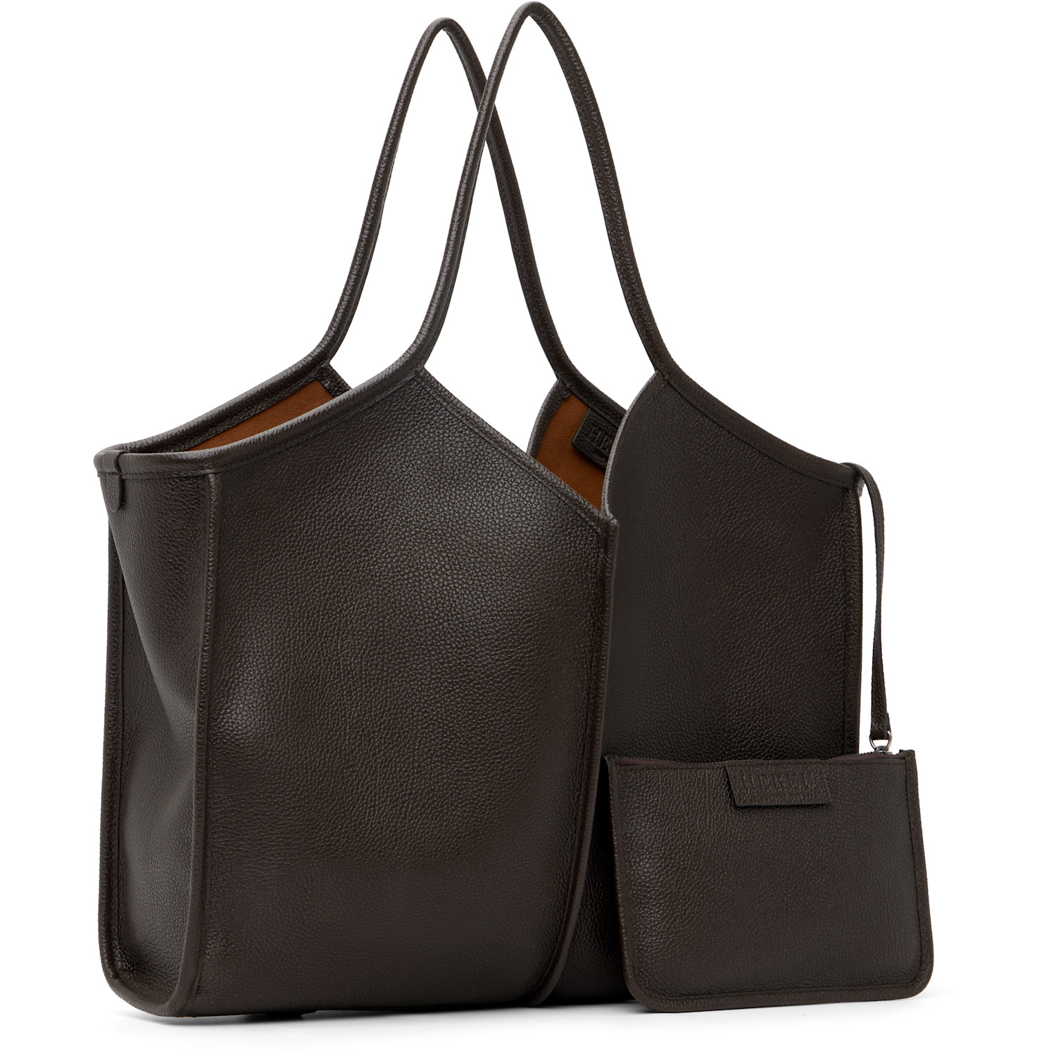  Hereu Brown Calella Squared Medium Grainy Tote 