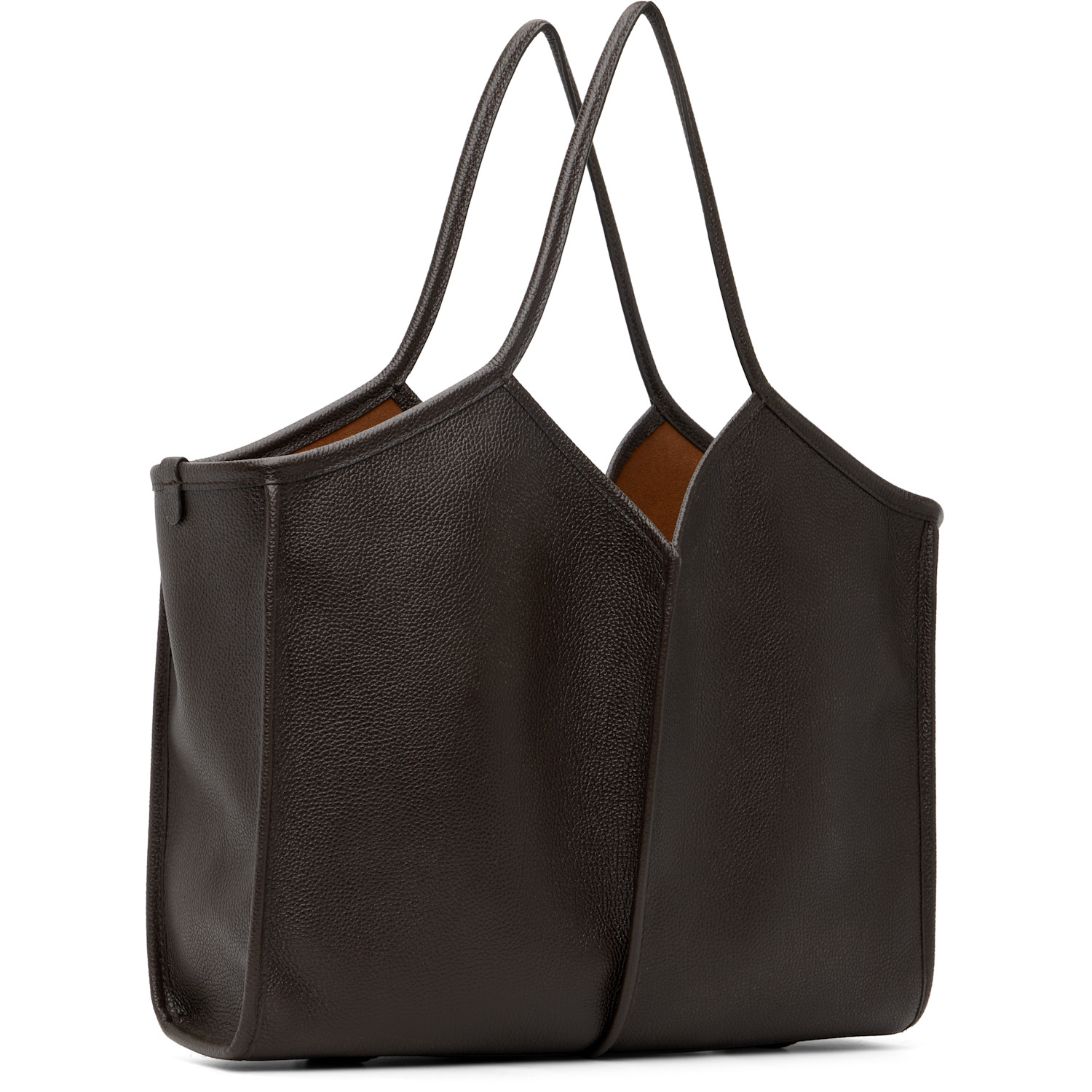  Hereu Brown Calella Squared Medium Grainy Tote 