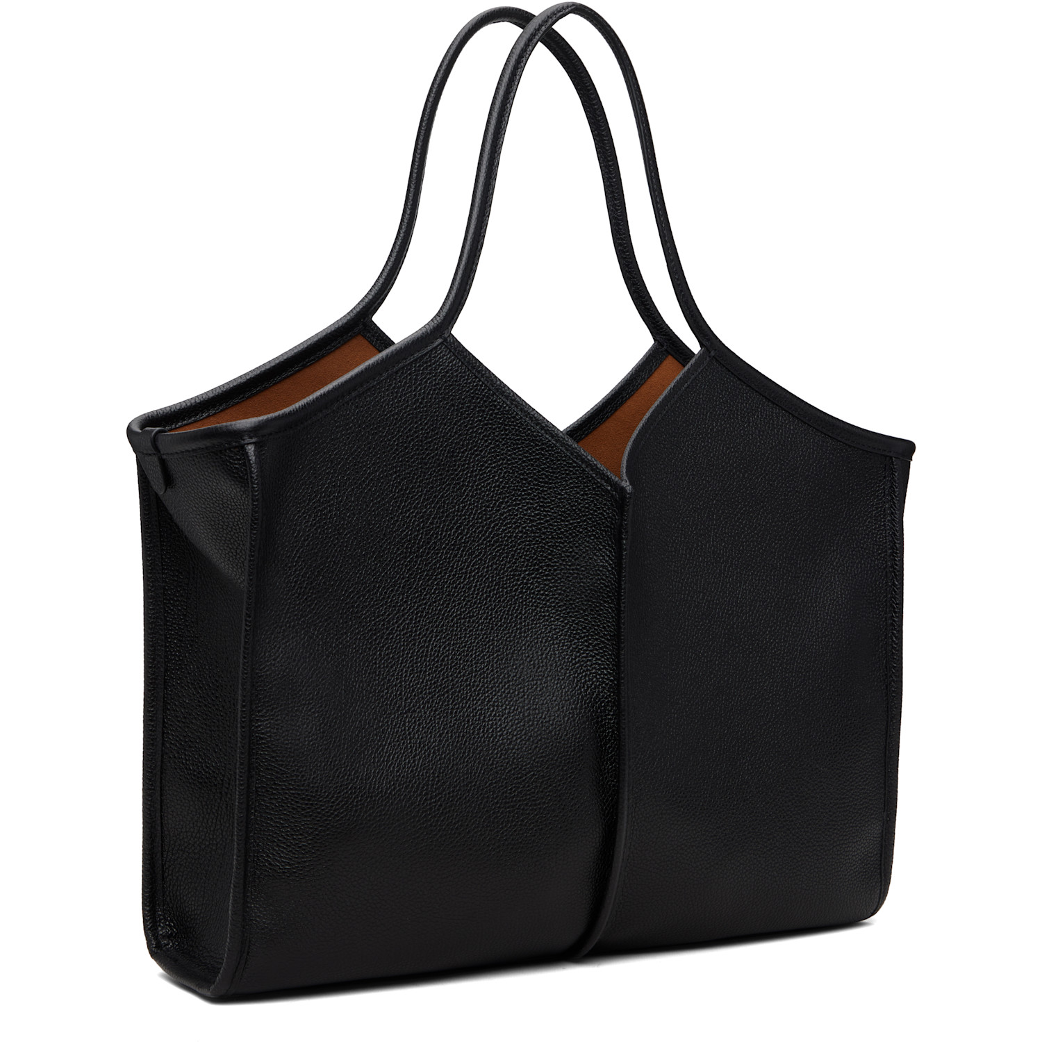  Hereu Black Calella Squared Medium Grainy Tote 