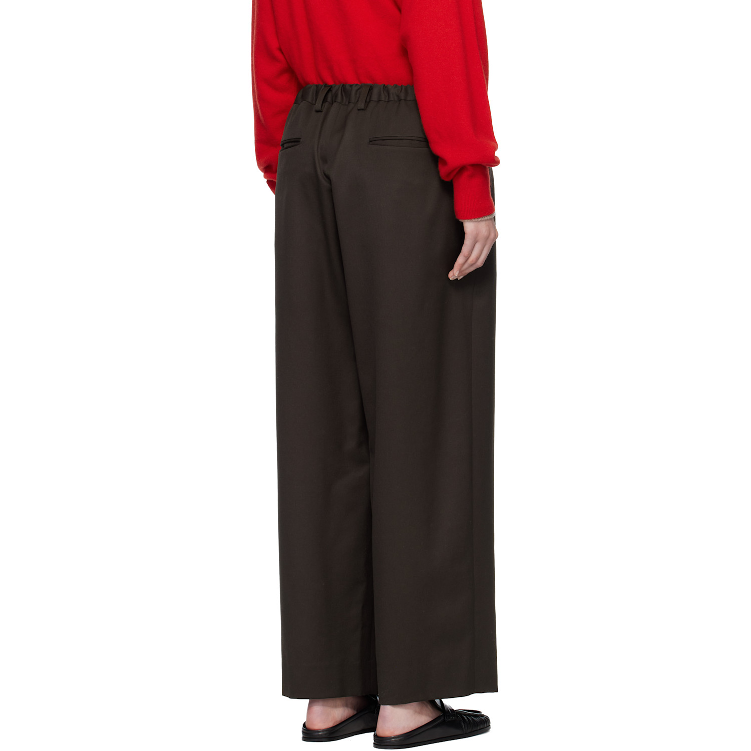  Ssstein Brown Easy Wide Trousers 