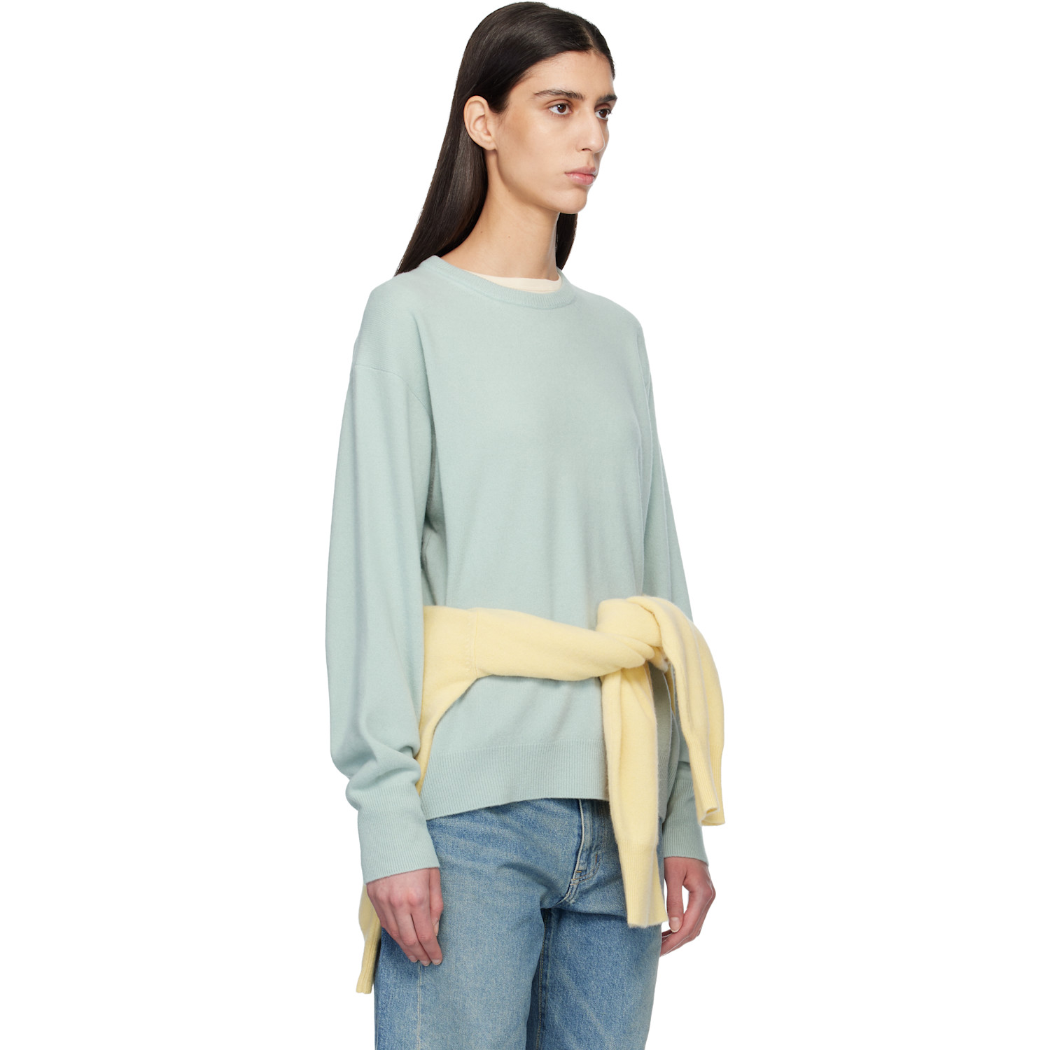  Ssstein Blue Extra Fine Wool Knit Sweater 