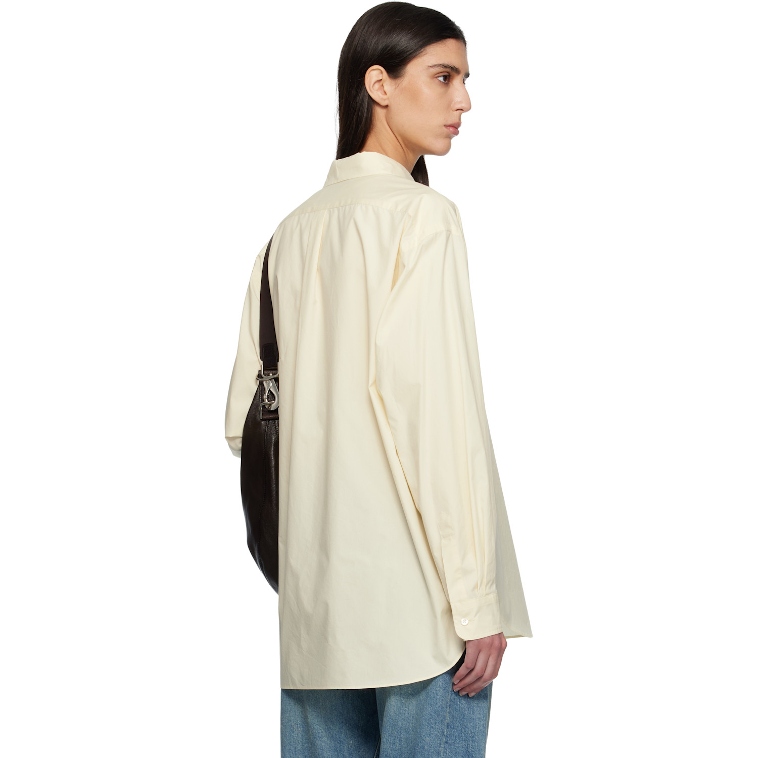  Ssstein Yellow Suvin Cotton Oversized Regular Collar Shirt 