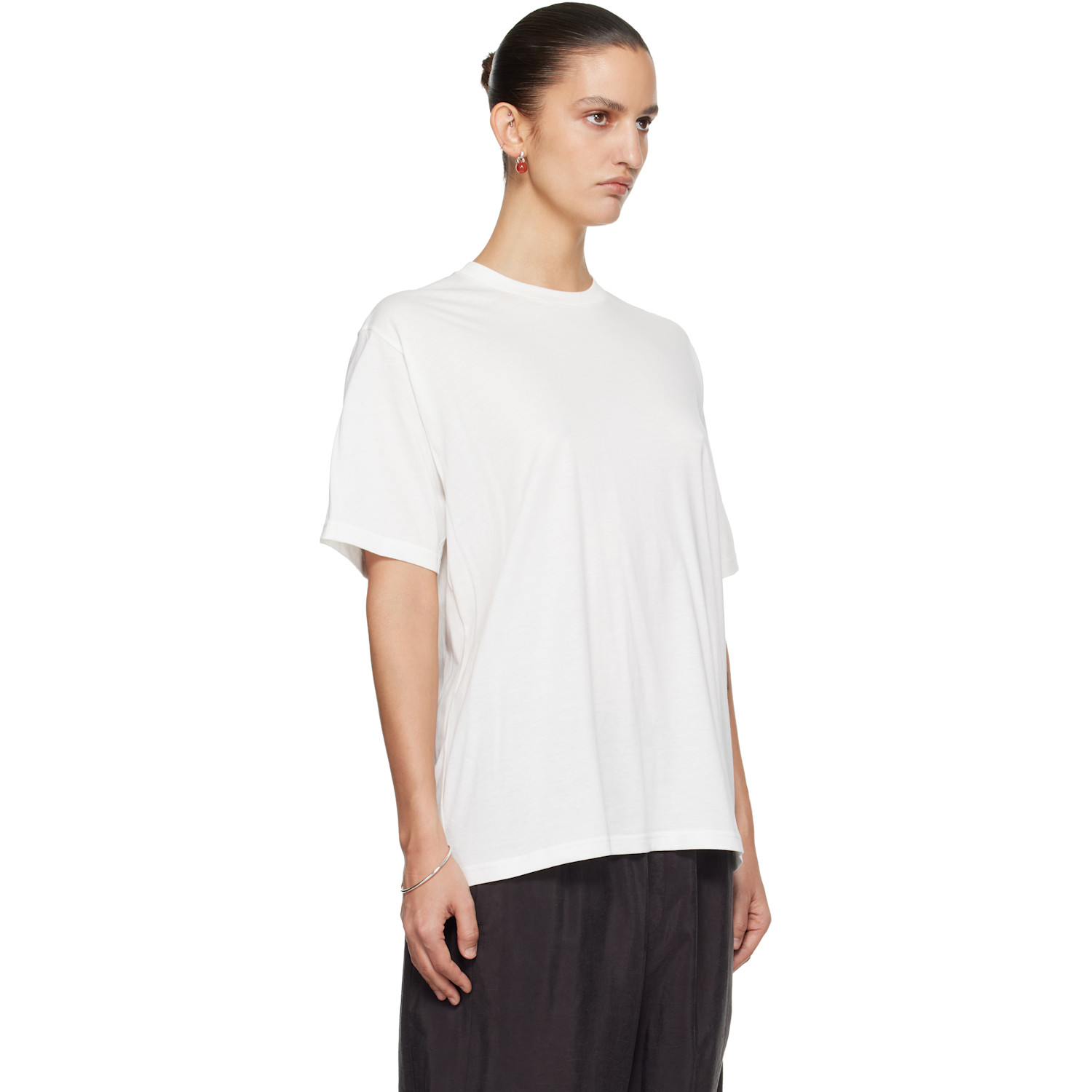  Ssstein White Suvin Cotton Basic T-shirt 