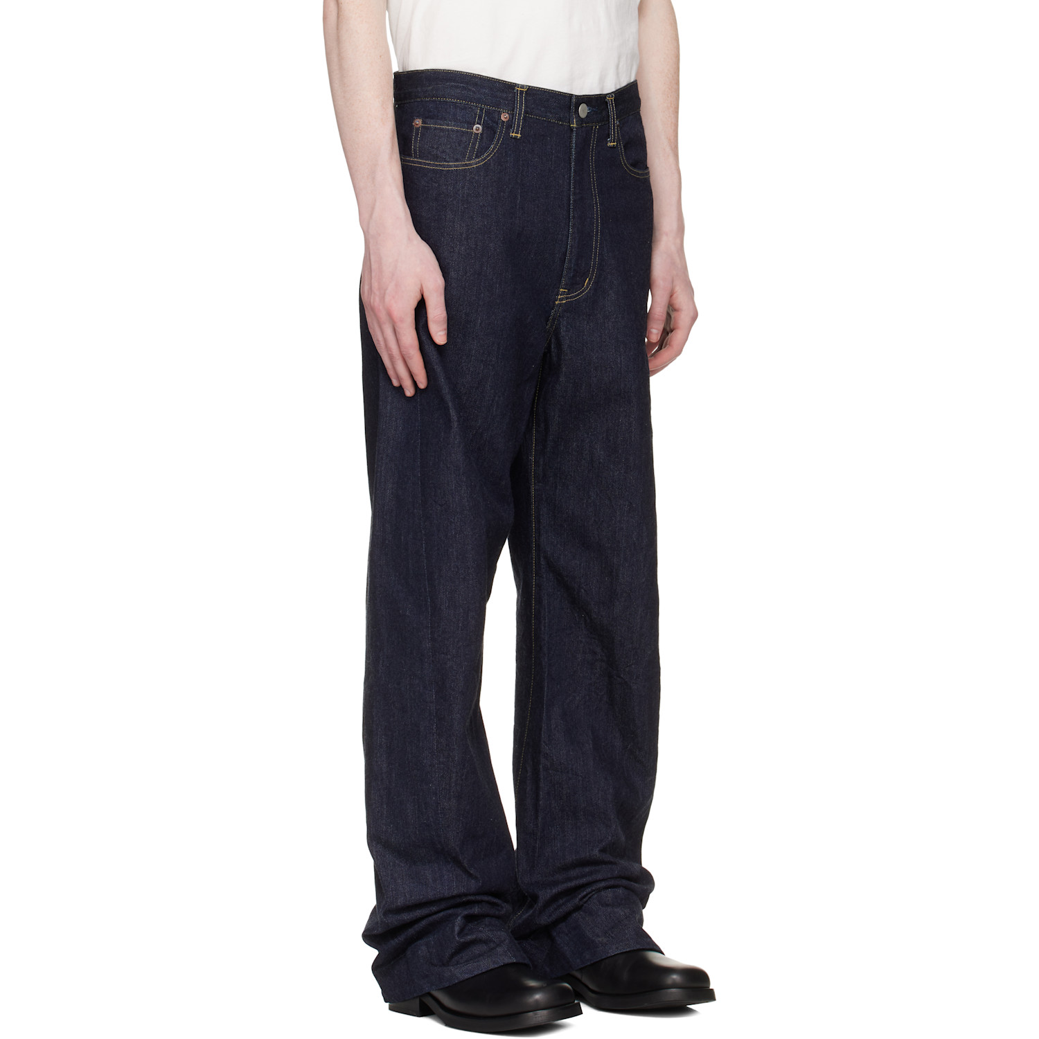  Ssstein Navy Twist Cut Jeans 