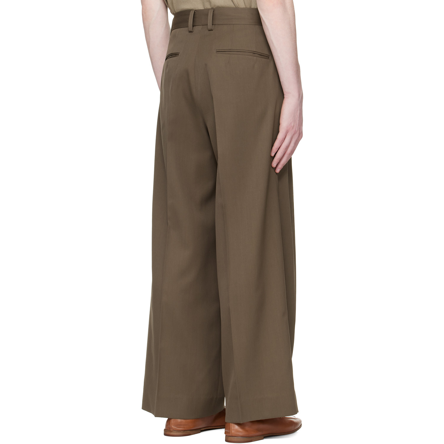  Ssstein Taupe Extra Wide Trousers 