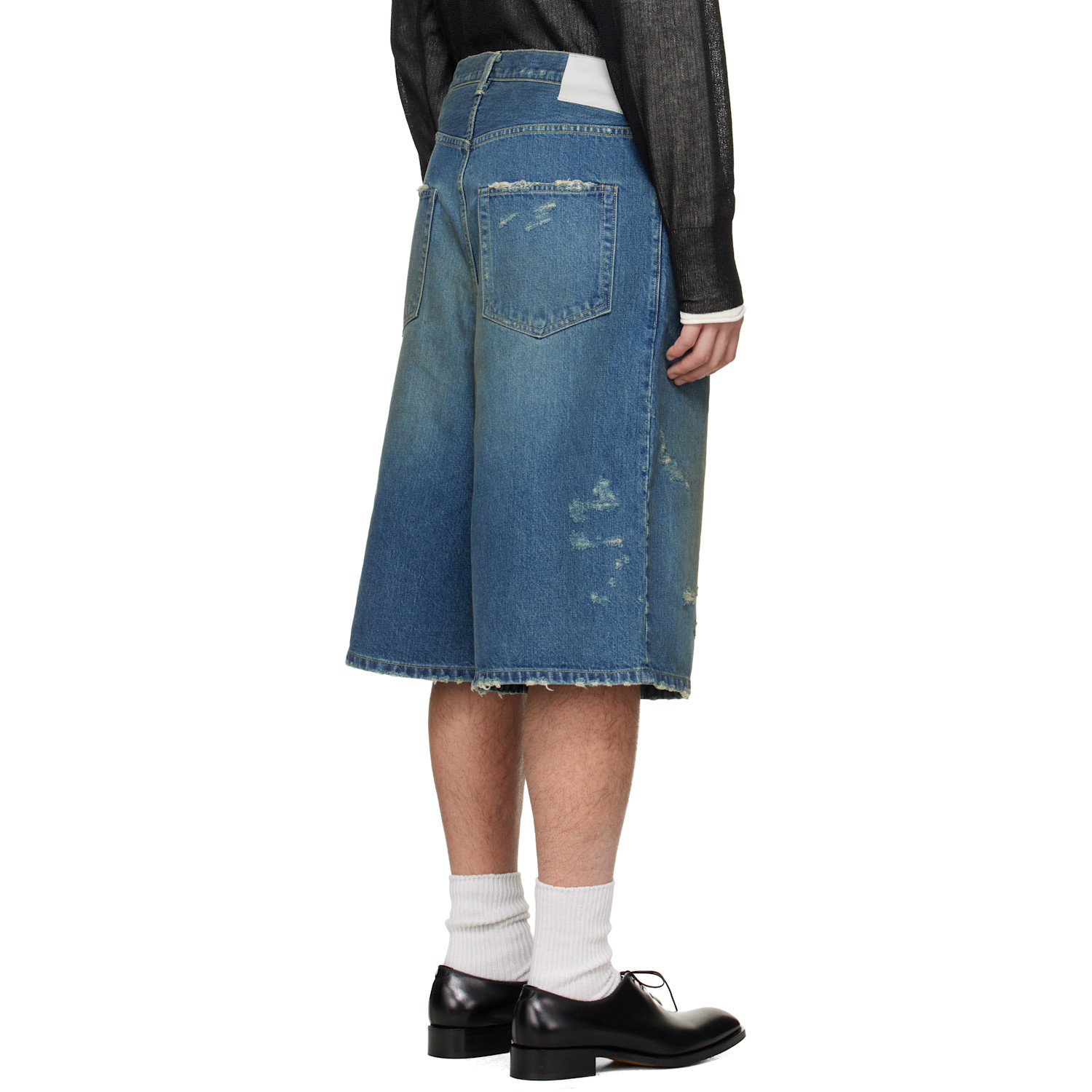  Ssstein Blue Baggy Denim Shorts 