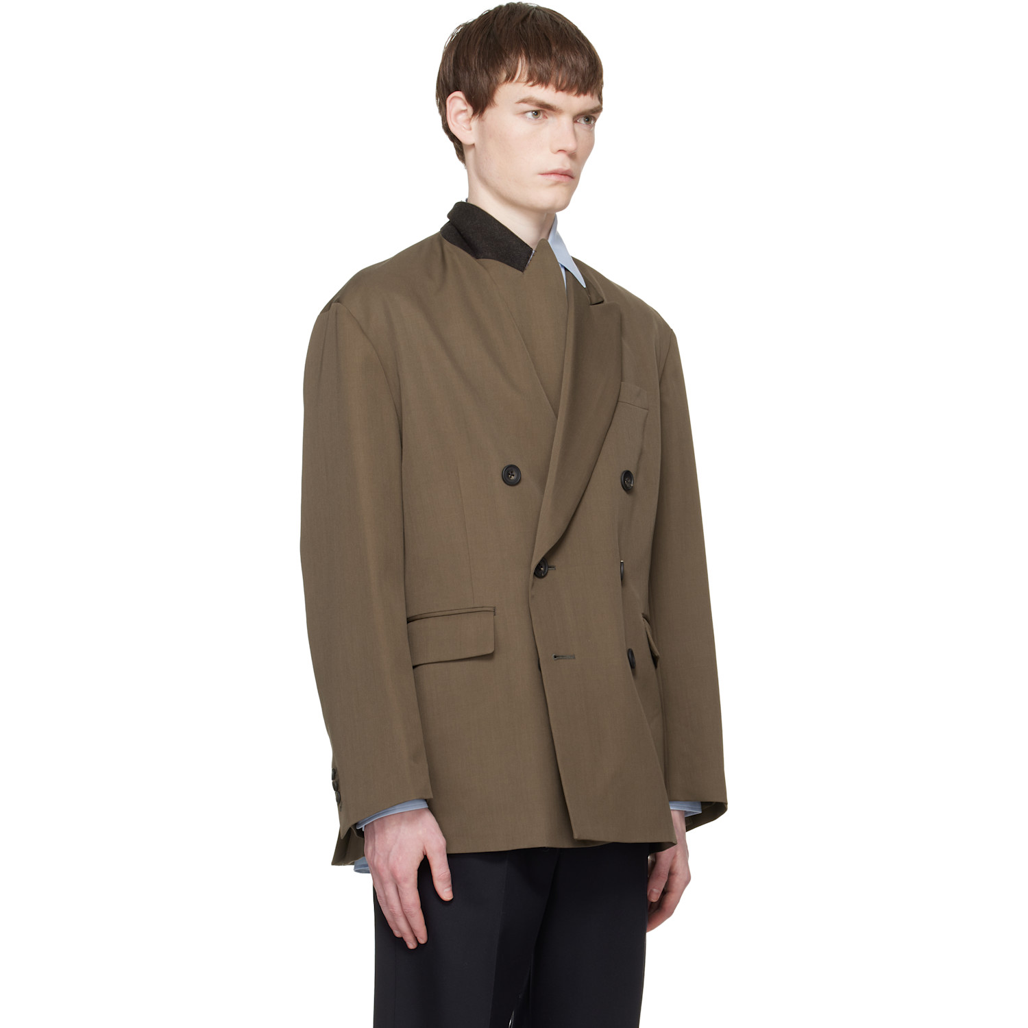  Ssstein Taupe Oversized Double Breasted Blazer 
