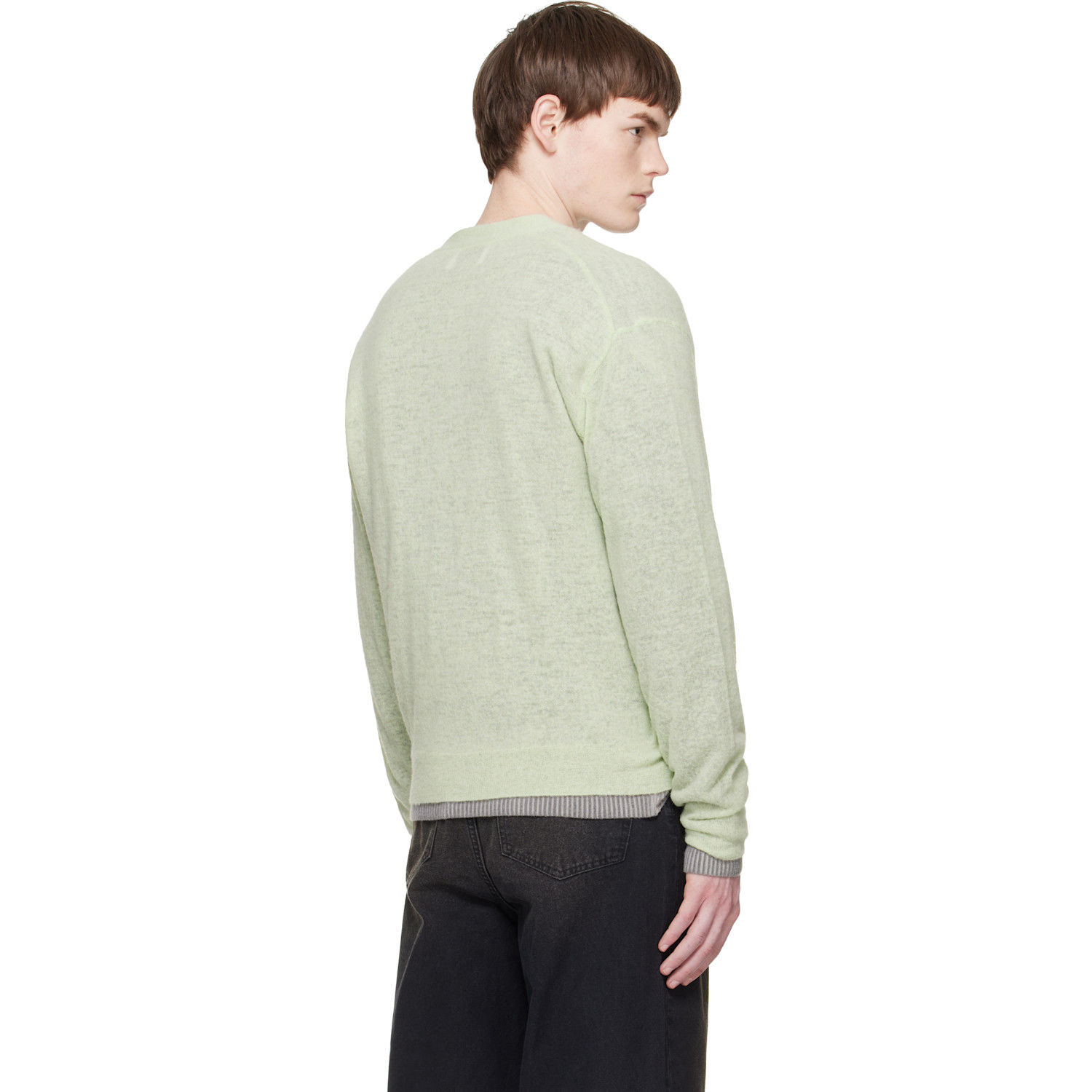  Ssstein Green Knit V Neck Cardigan 