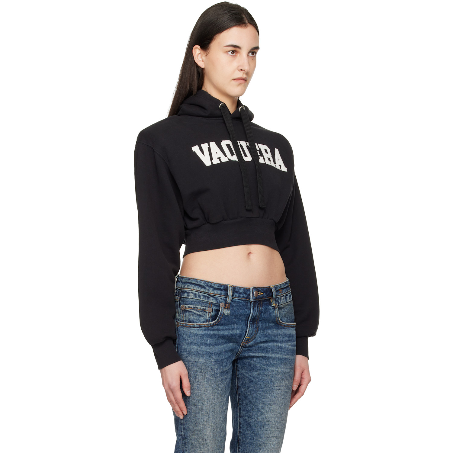  Vaquera Black Shoulder Pad Hoodie 