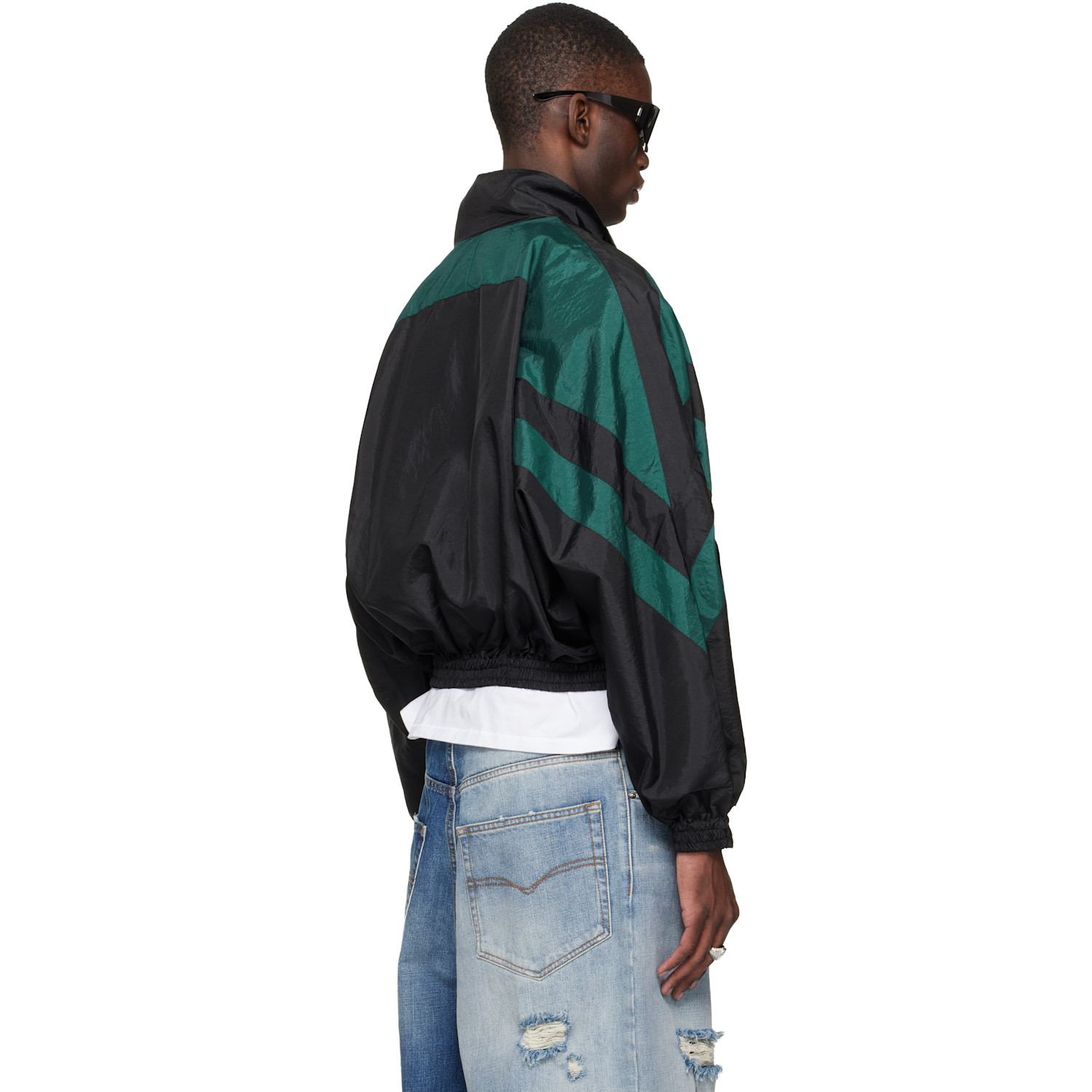  Vaquera Black & Green Windbreaker Jacket 