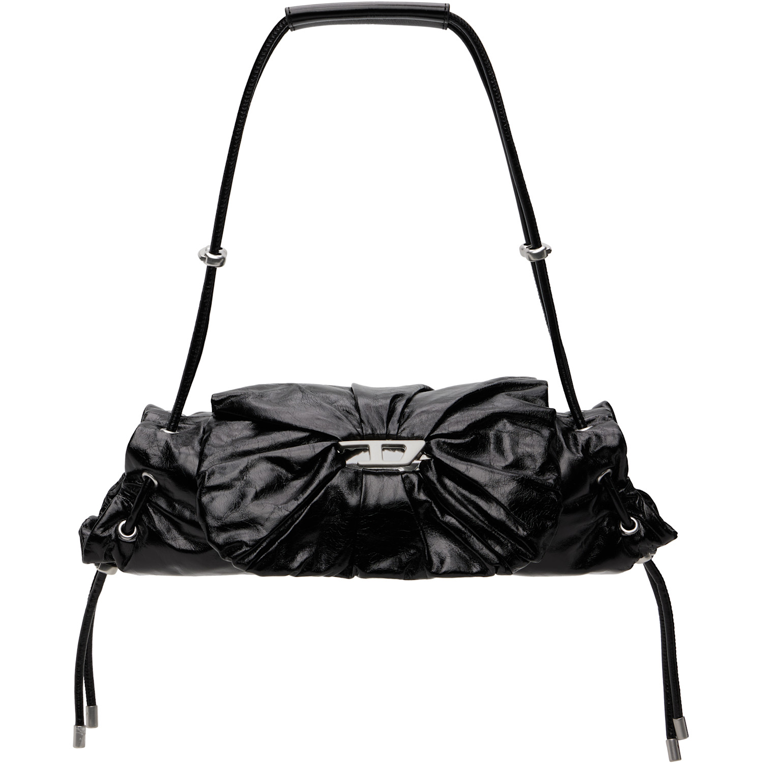 Diesel Black Scrunch-D-Small Shoulder Bag