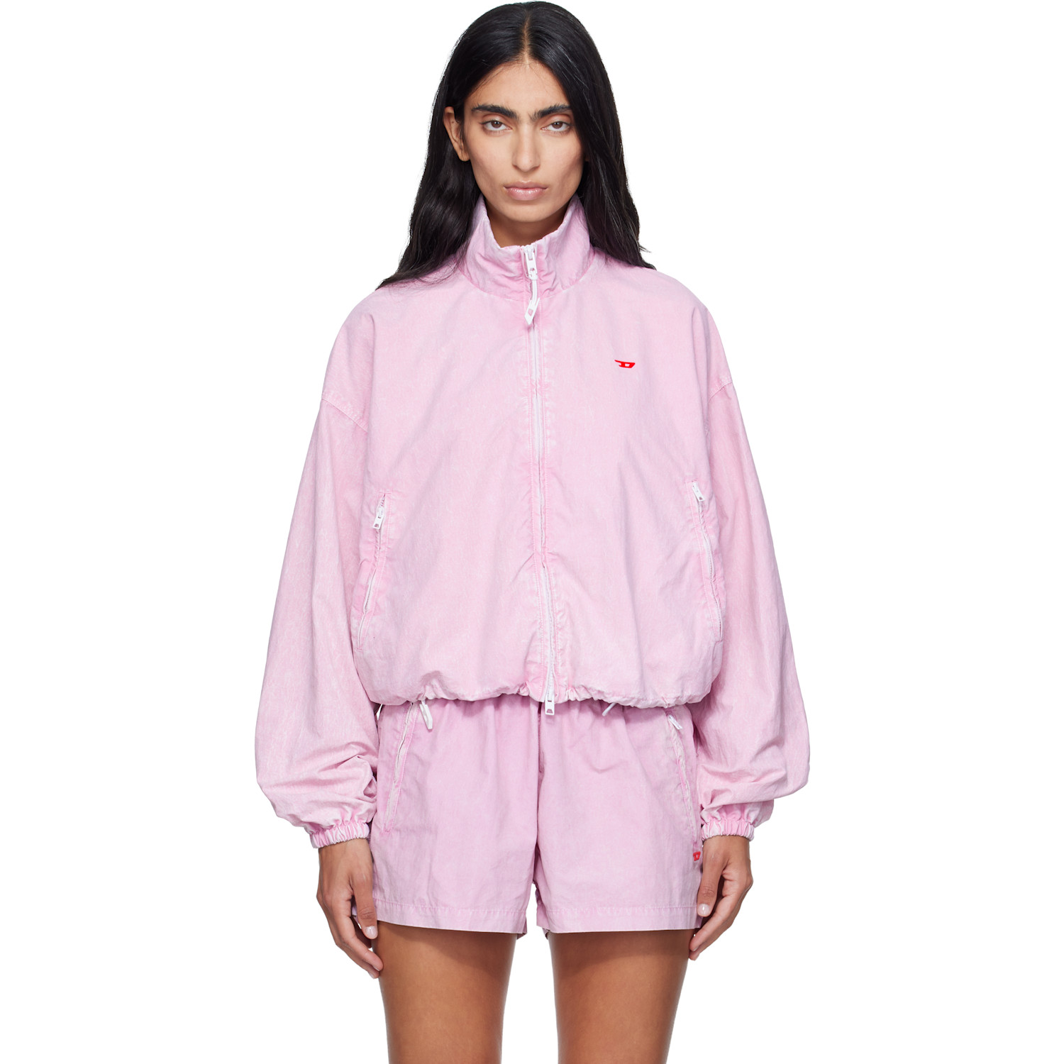 Diesel Pink Faded Bomber Jacket