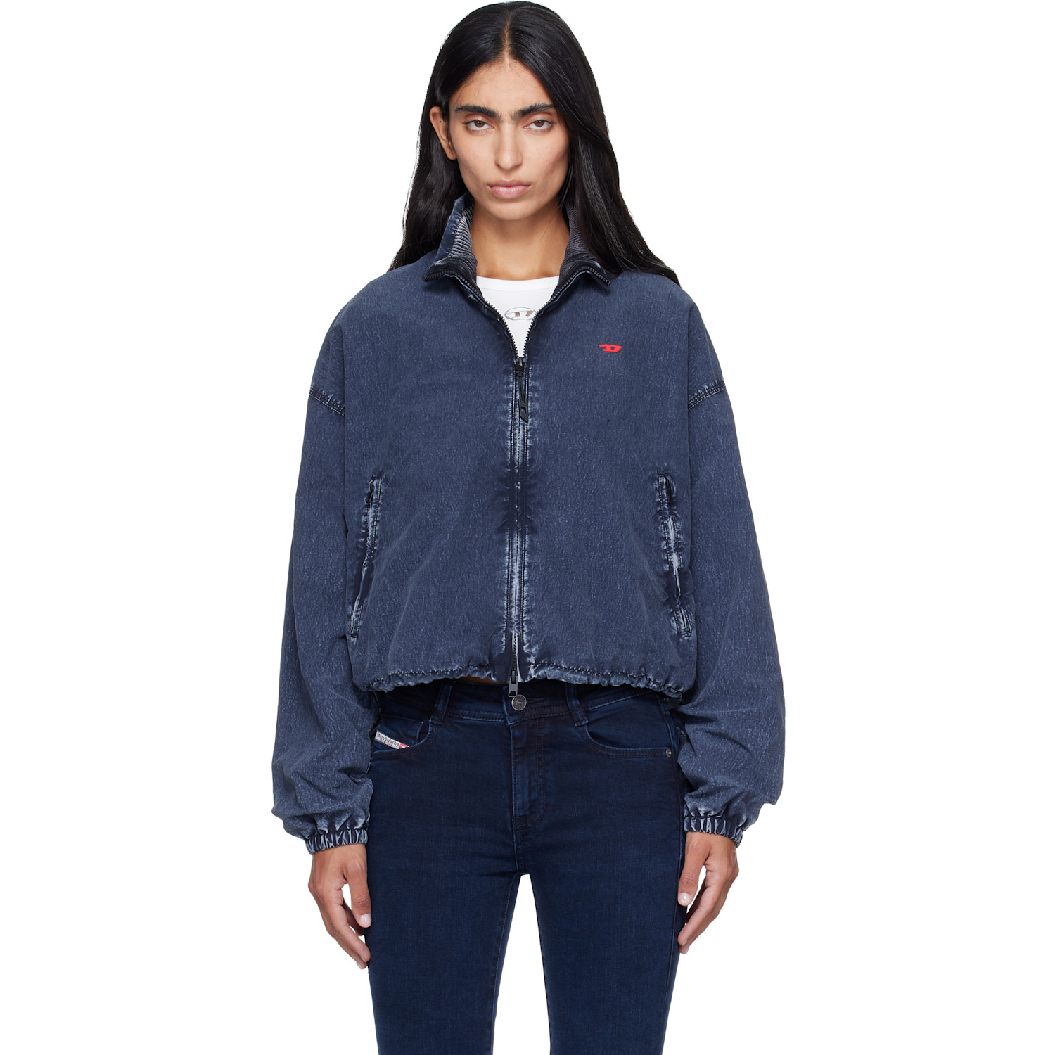 Diesel Black Faded Bomber Jacket