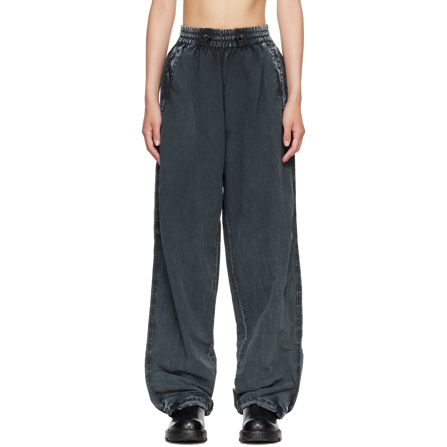 Diesel Navy Acid-Wash Track Pants