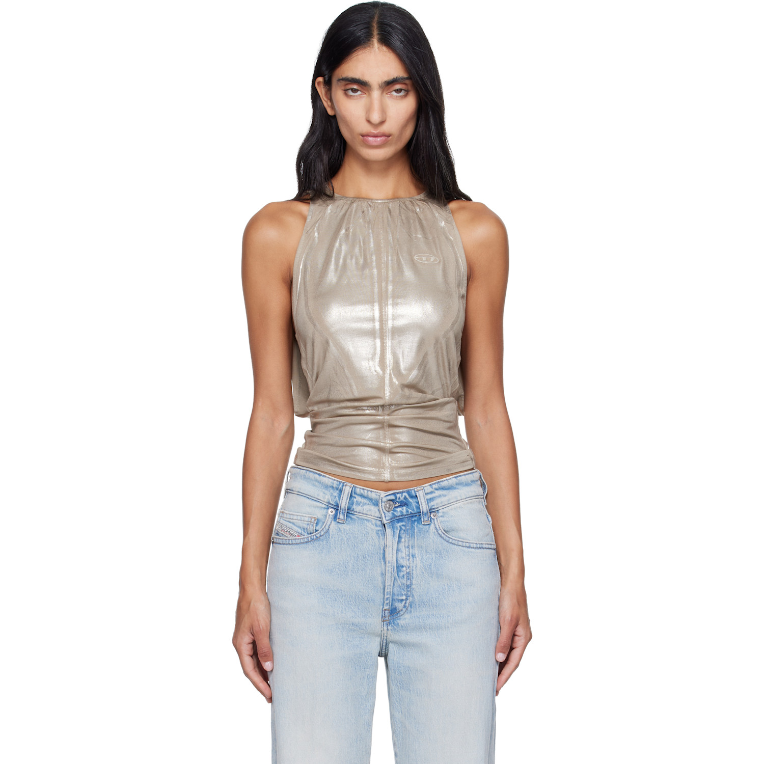 Diesel Taupe T-DYVYNY Top