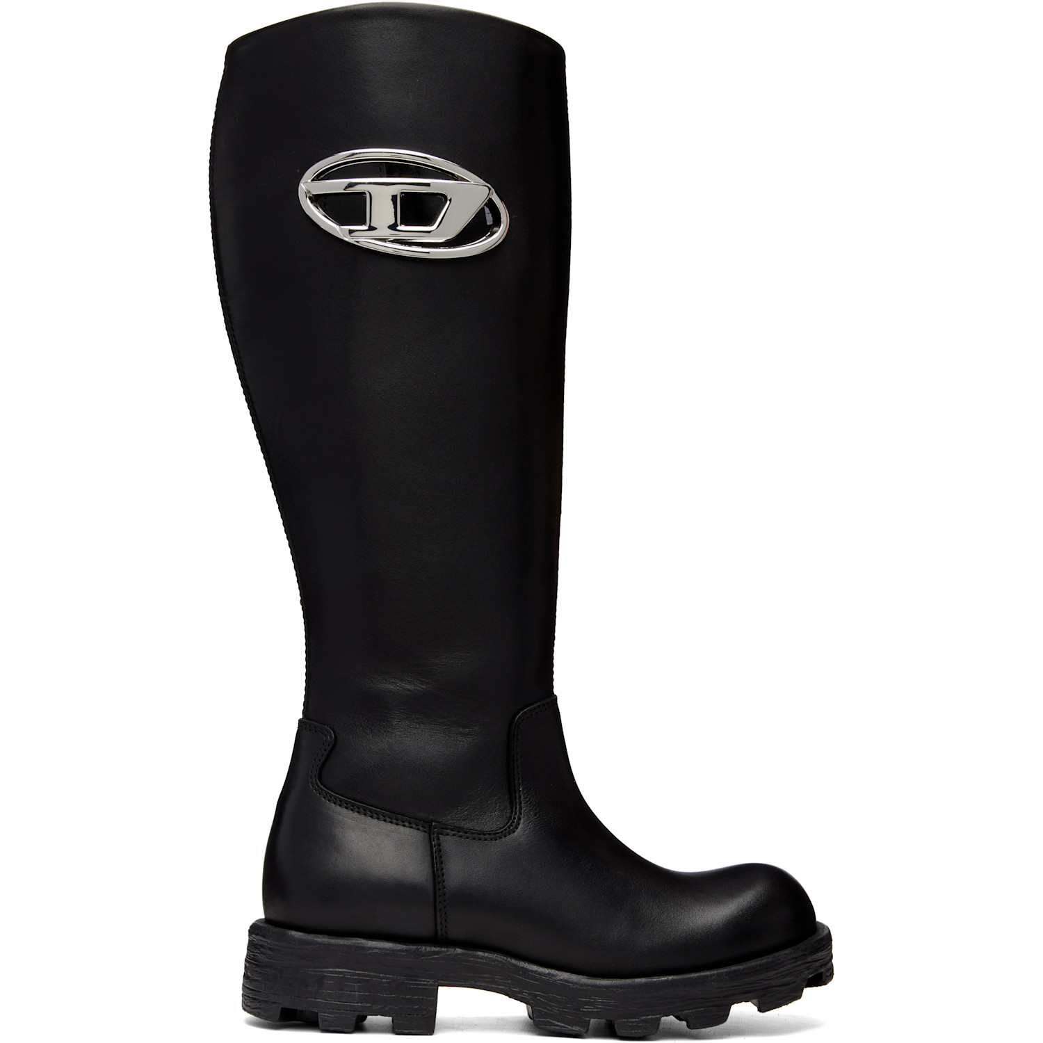 Diesel Black D-Hammer-Leather Knee-High Boots