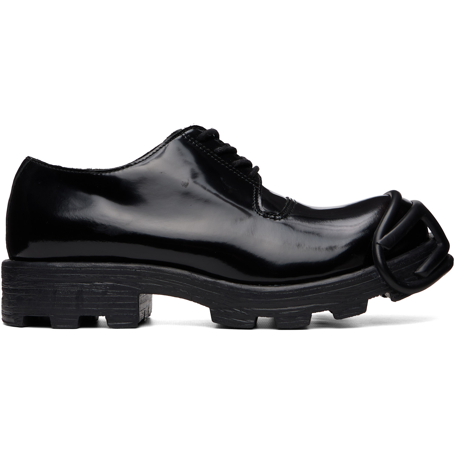 Diesel Black D-Hammer-Leather Lace-Up Oxfords