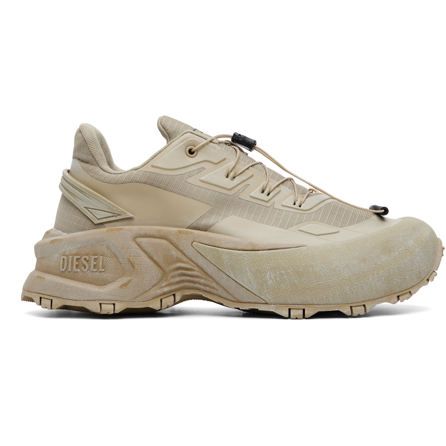Diesel Khaki D-Cage Distressed Chunky Sneakers