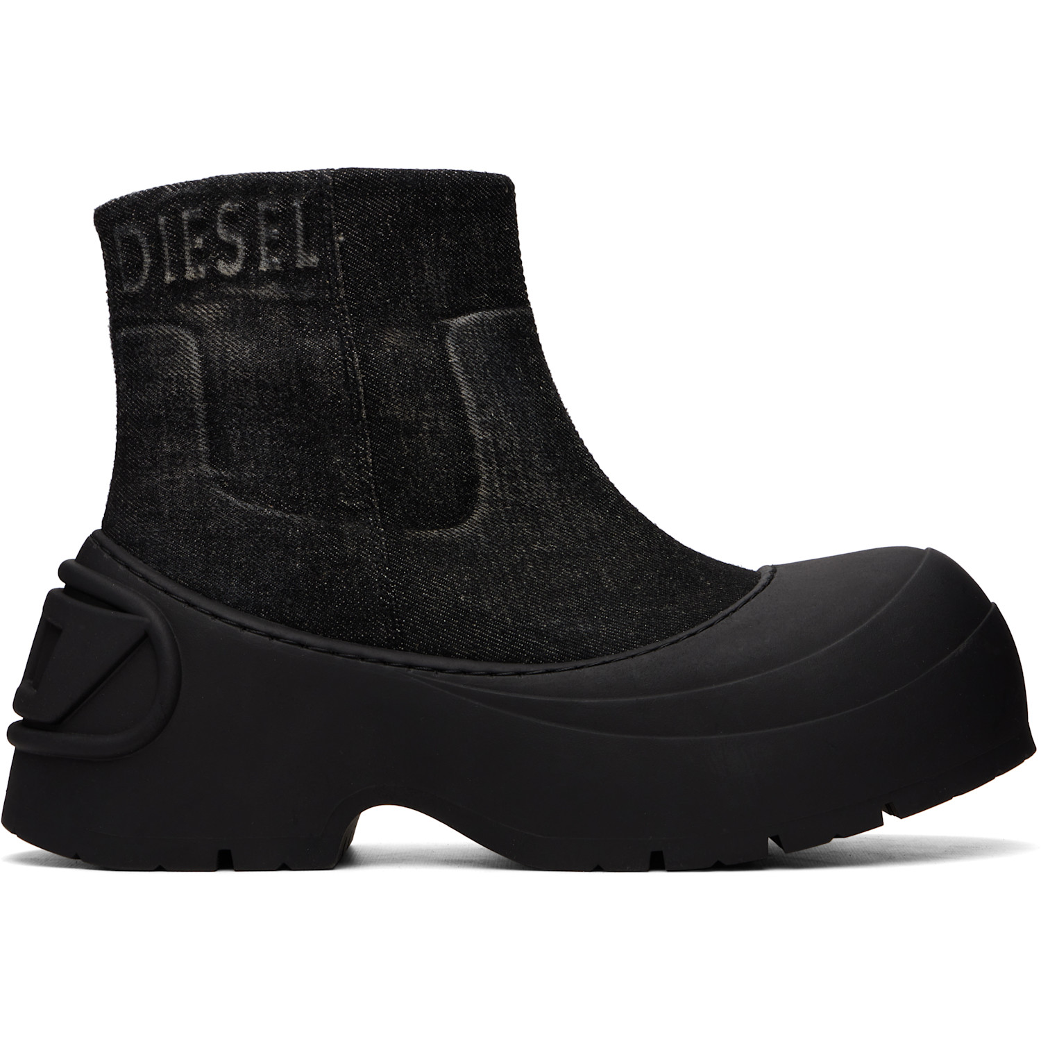 Diesel Black D-Donald Denim Ankle Boots
