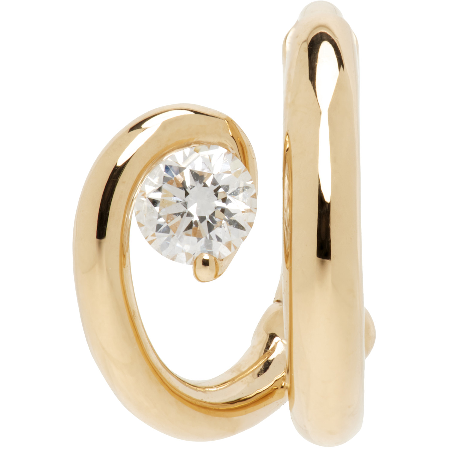 C.Chesnais Serti Sculpté Single Hoop Earring