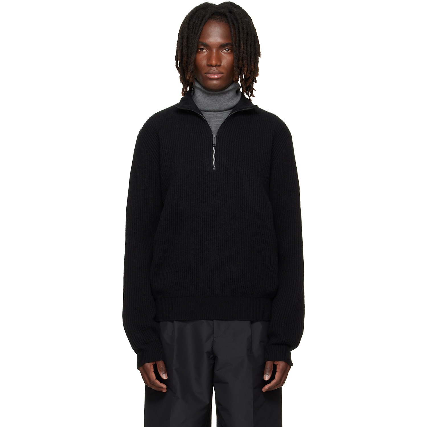 Canada Goose Black Mckinney Knit Quarter Zip Sweater