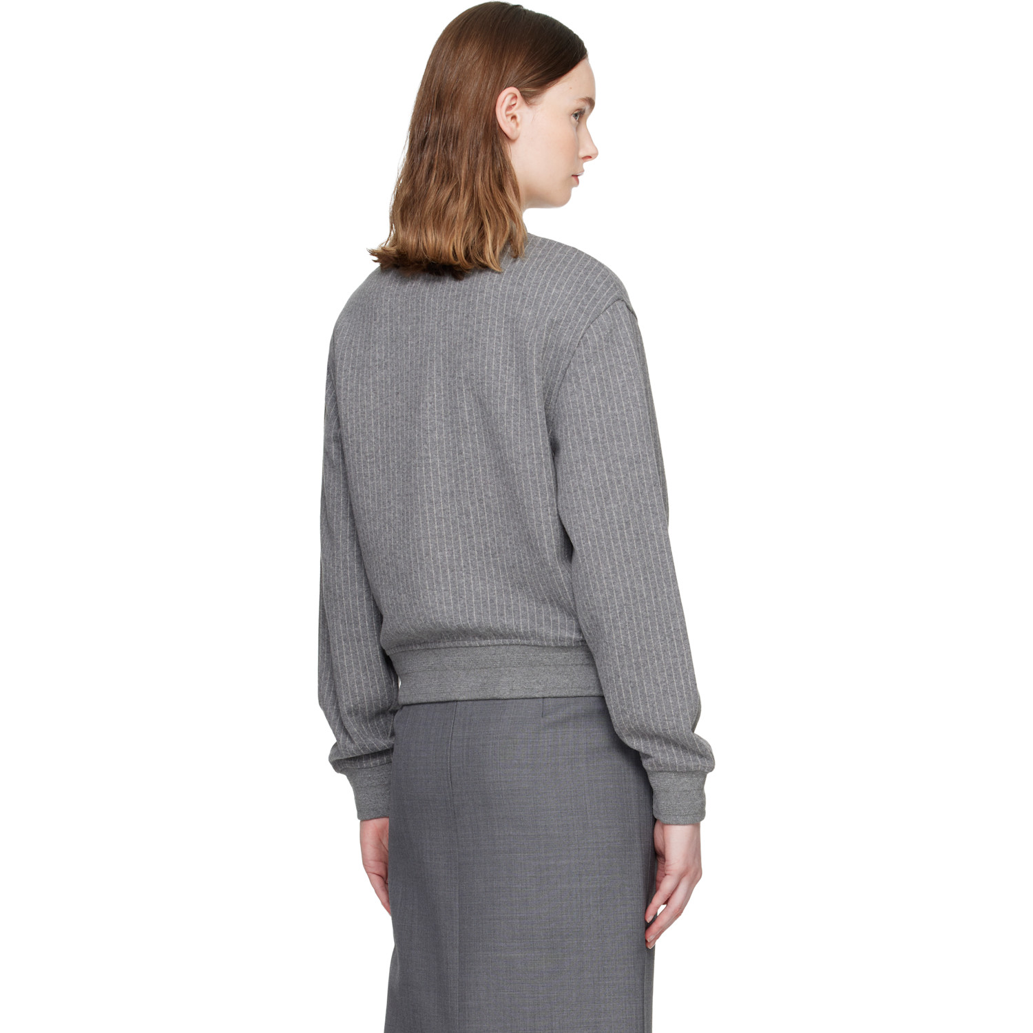  Mackage Grey Juniper-k Brushed Knit Bomber Jacket 