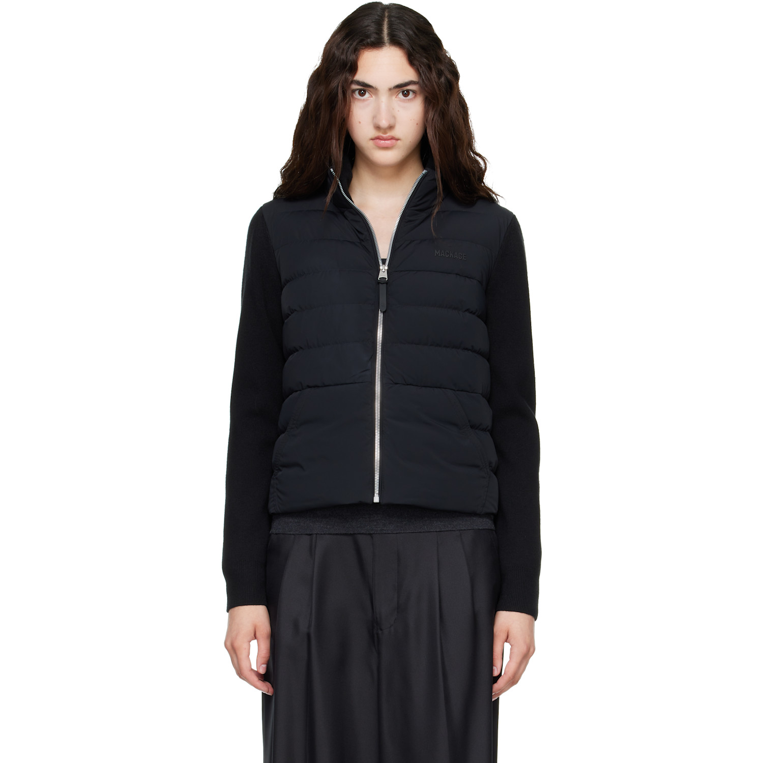 Mackage Black Gretel Hybrid Down Jacket In C0001 Black