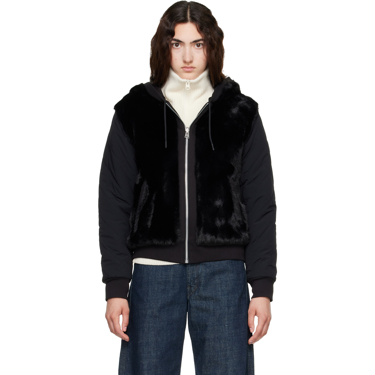 MACKAGE Black Gwendal Reversible Faux-Fur Hoodie