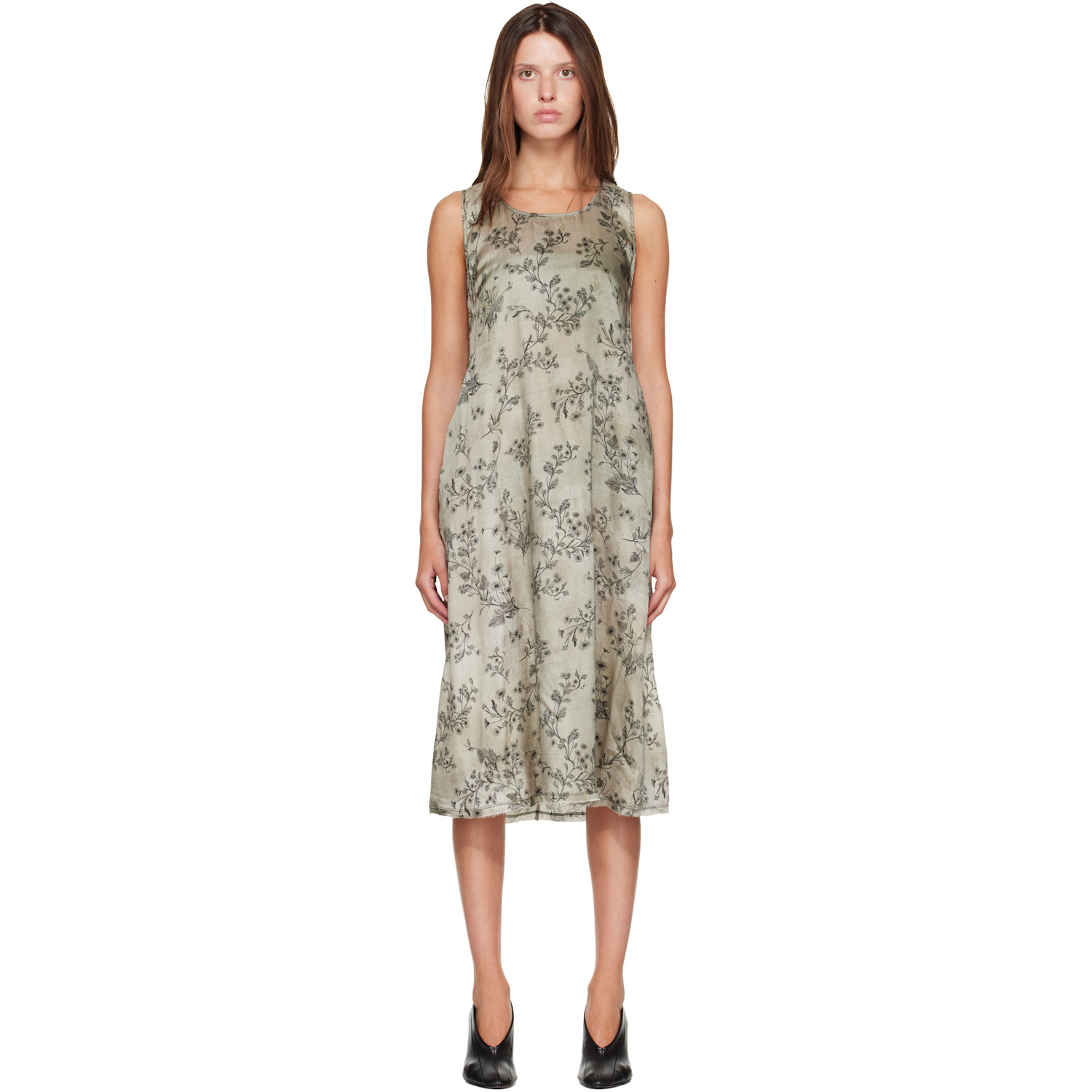 R13 Green Sleeveless Midi Dress