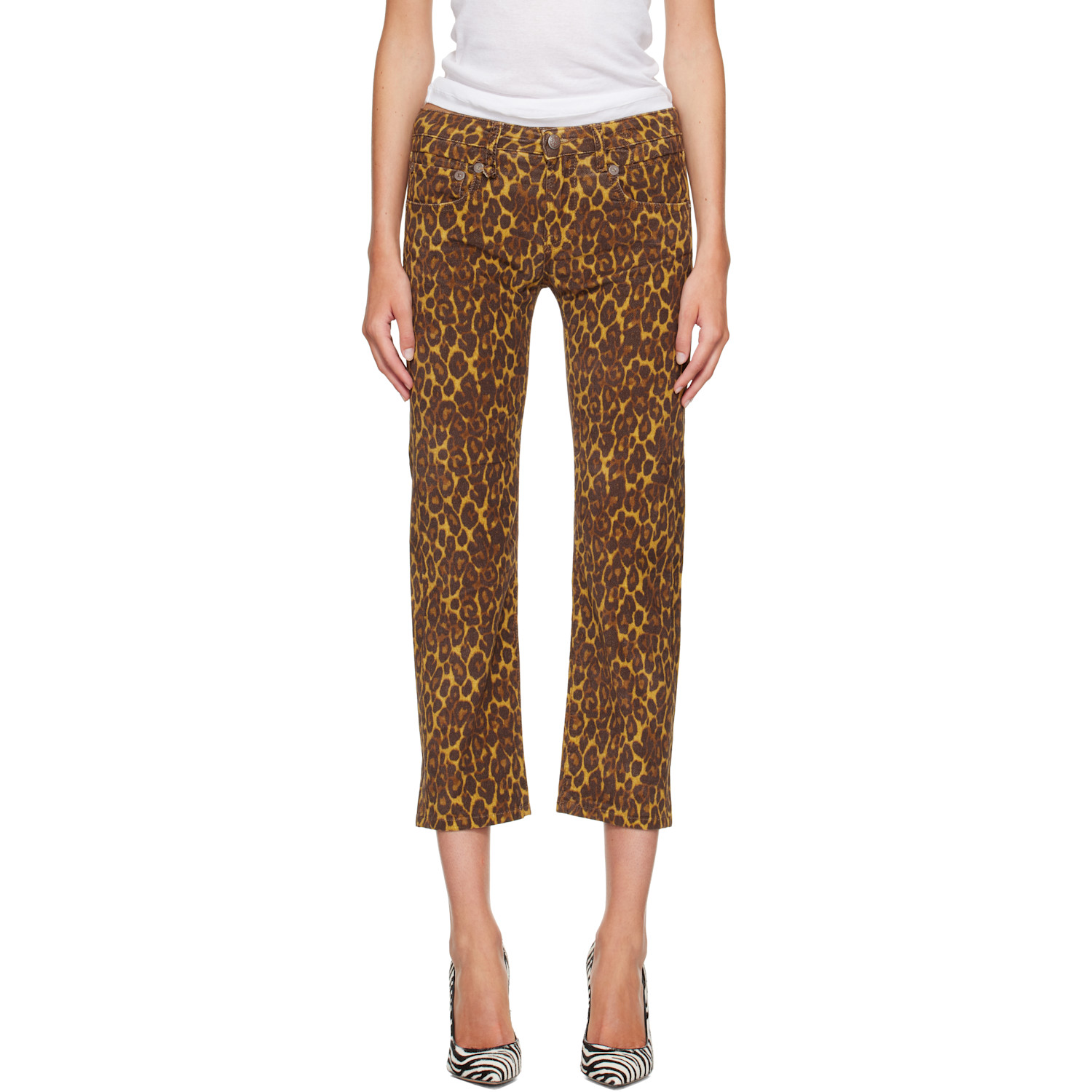 R13 Brown Boy Straight Jeans