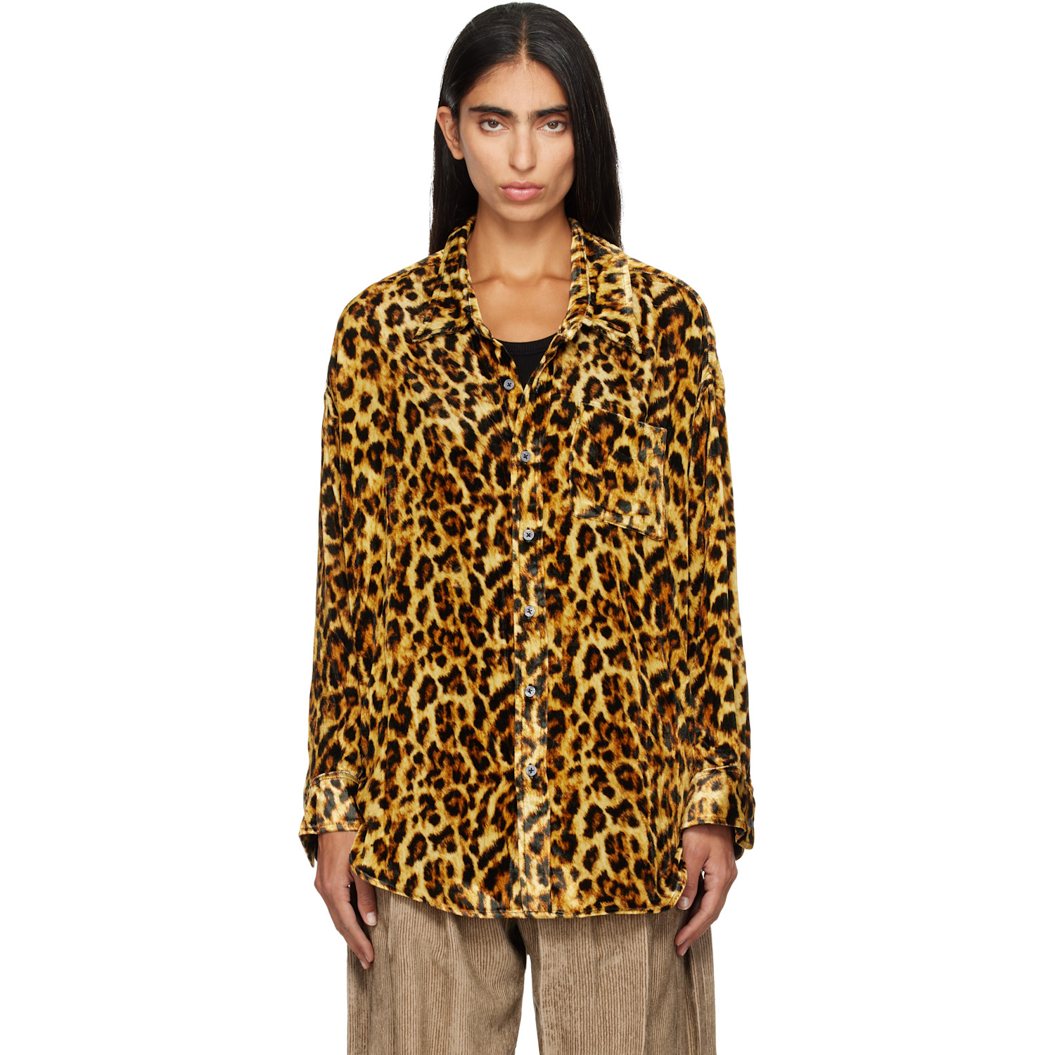 R13 Beige Drop Neck Shirt