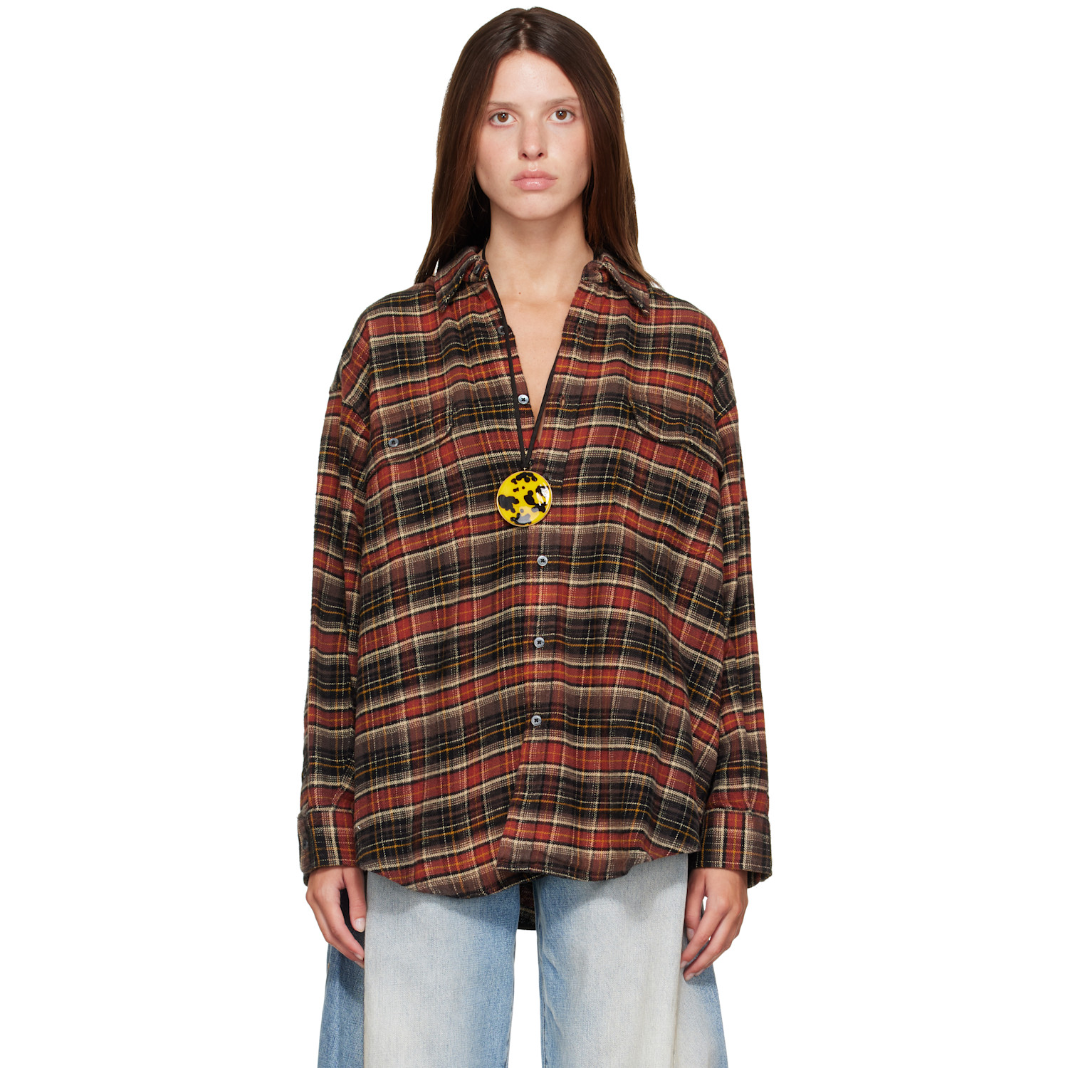 R13 Brown Boyfriend Shirt
