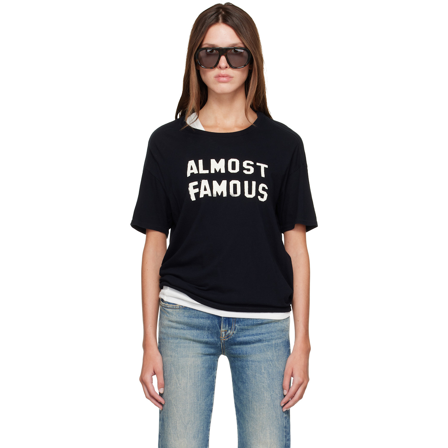 R13 Black 'Almost Famous' Relaxed T-shirt
