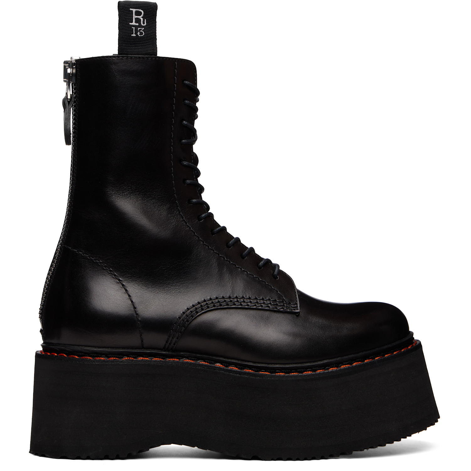 R13 Black Double Stack Boots