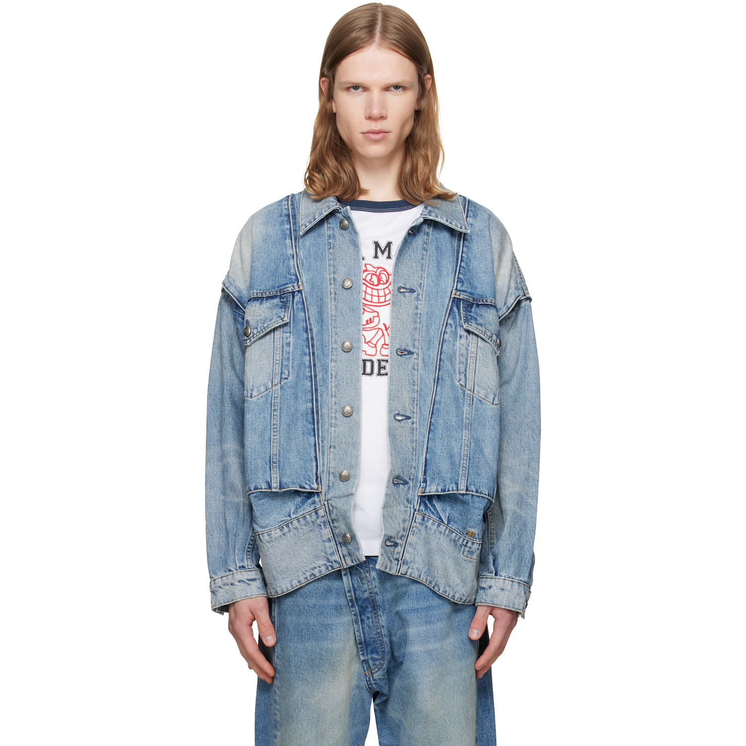 R13 Blue Roxy Moto Denim Jacket