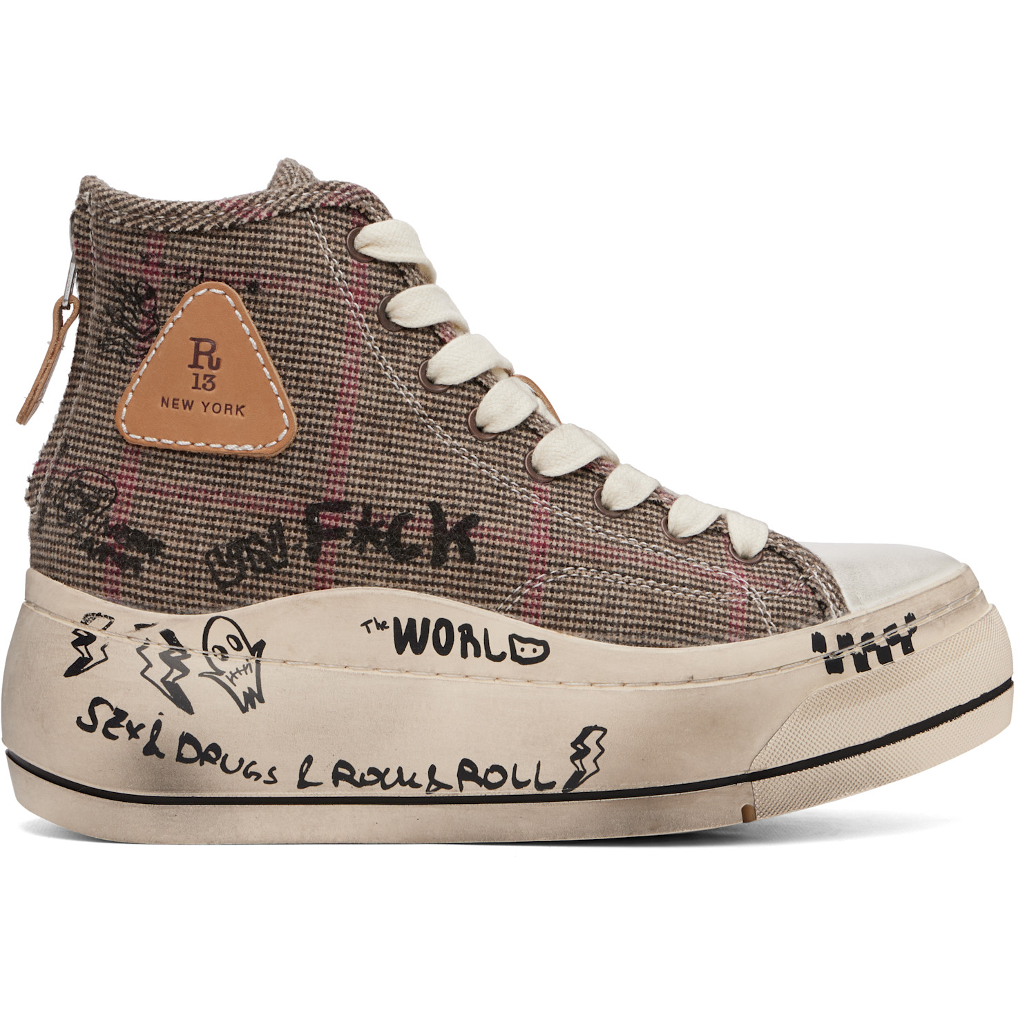 R13 Khaki Kurt High Top Sneakers