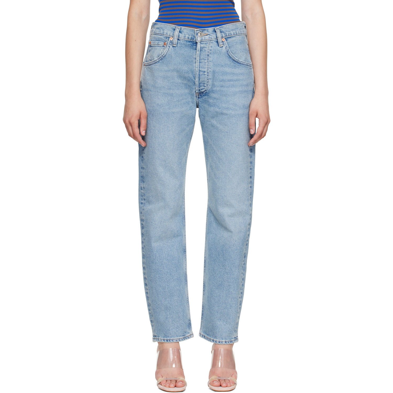 Citizen Of Humanity Blue Winslow Boyfriend Long Jeans In Clairo (md Indigo)