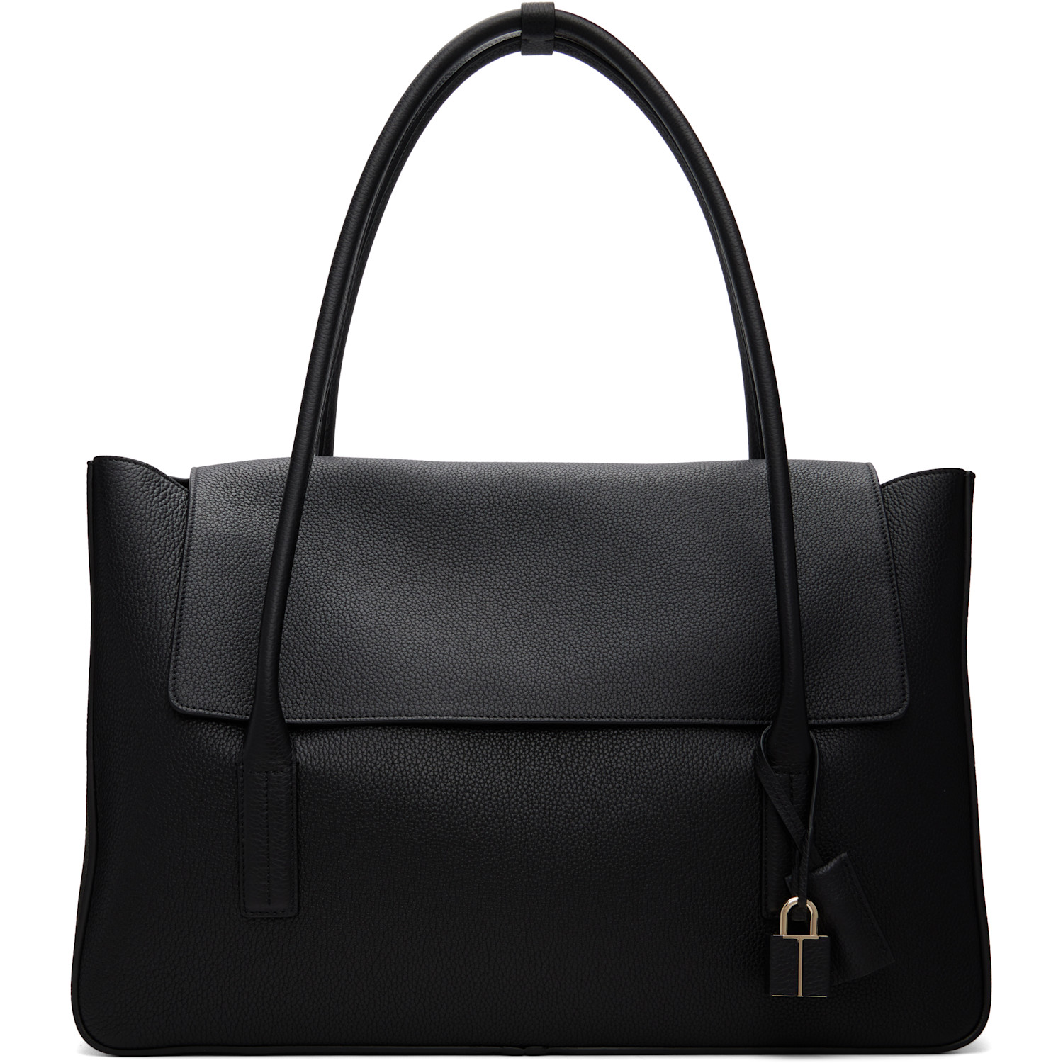 TOM FORD Black Grain Leather Eclipse Large Shoulder Bag